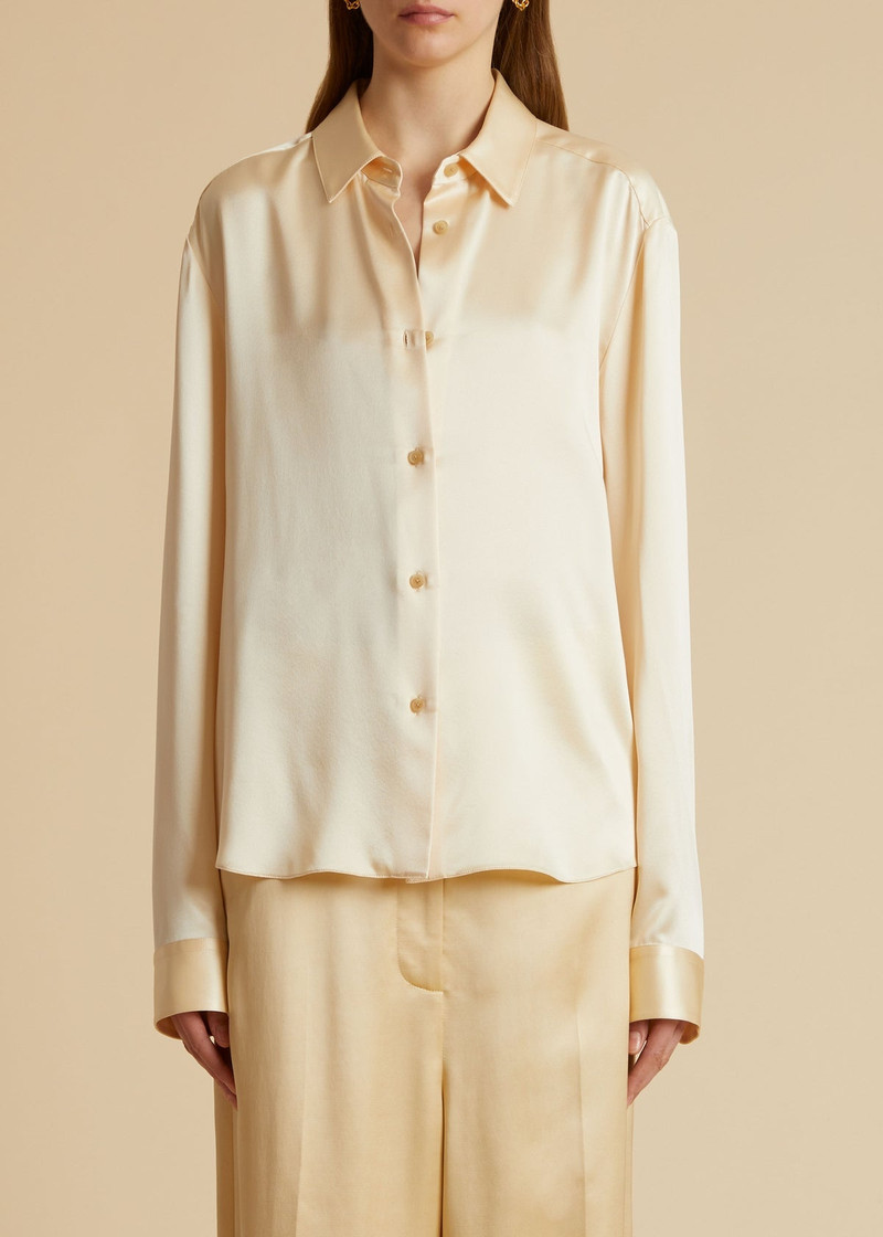 KHAITE Argo silk-charmeuse shirt outlook