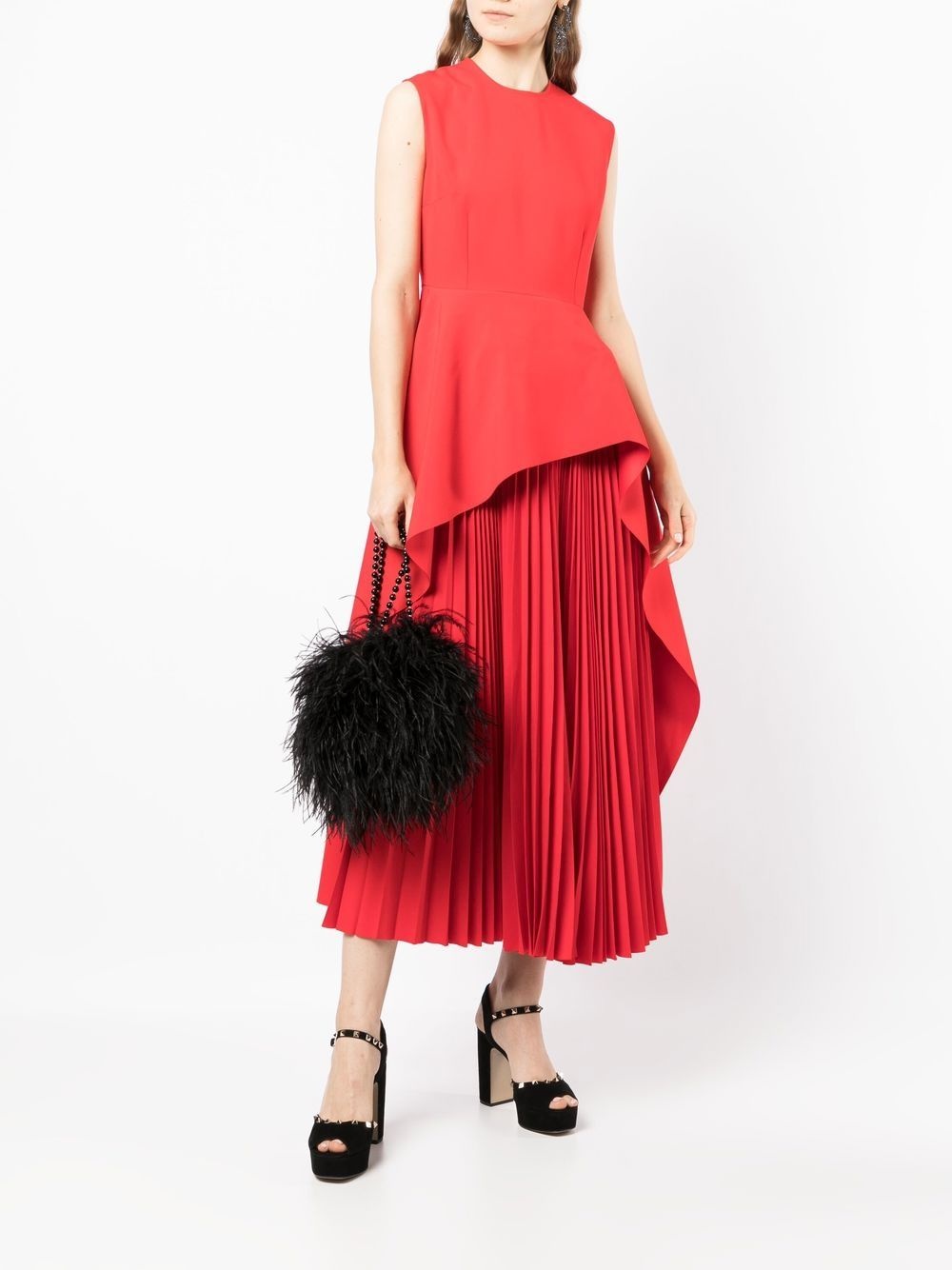 sleeveless flared midi dress - 2
