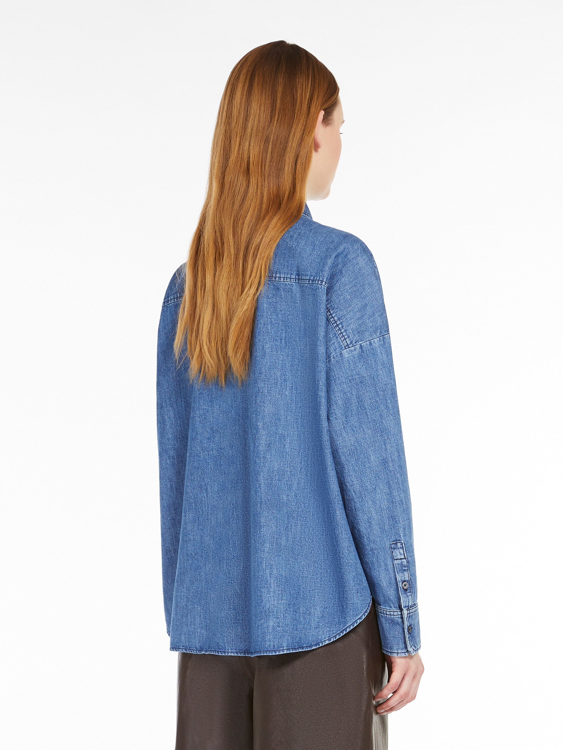 LANDA Cotton denim cropped shirt - 4