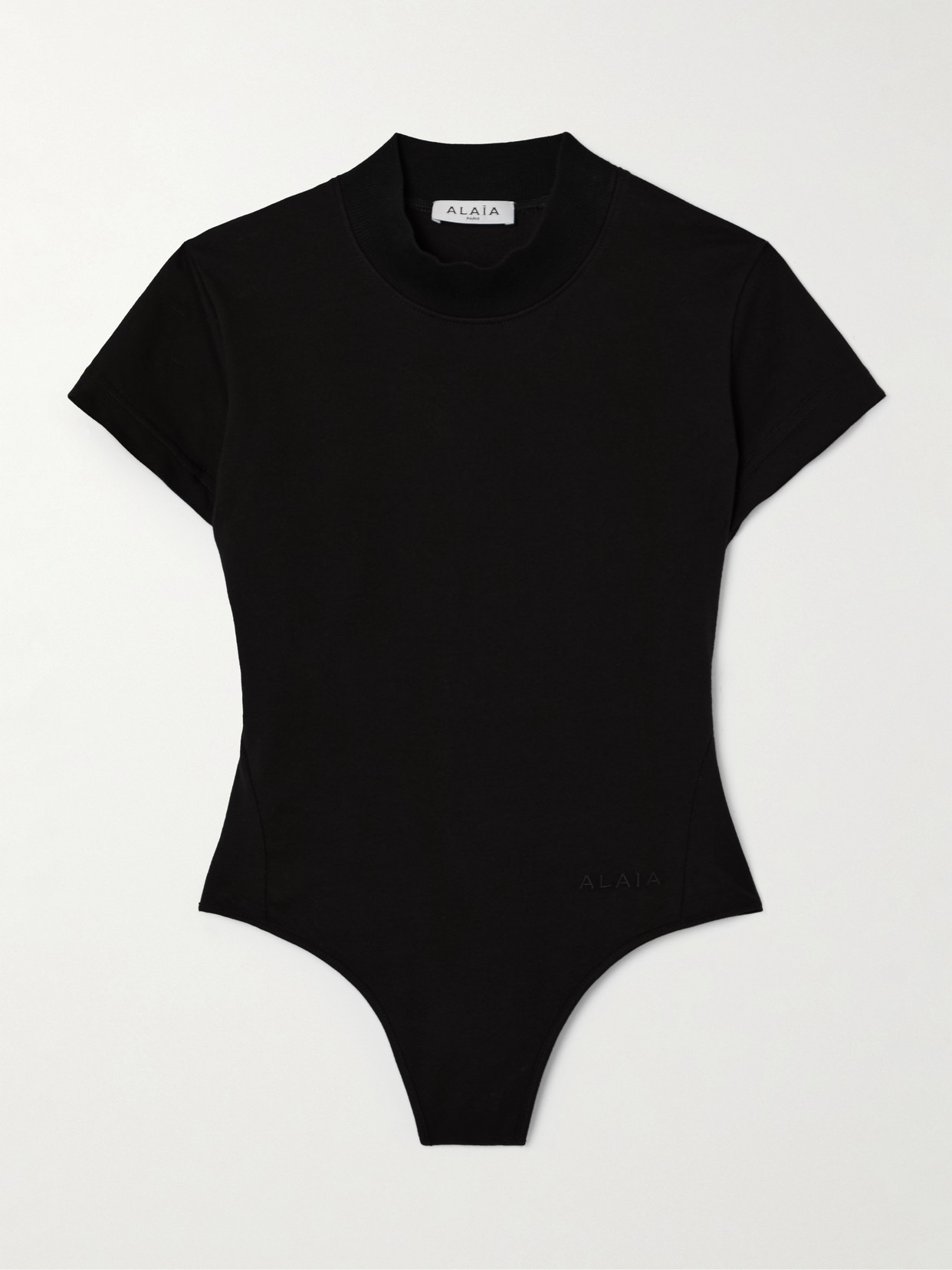 Embroidered Stretch-cotton Jersey Bodysuit - 1
