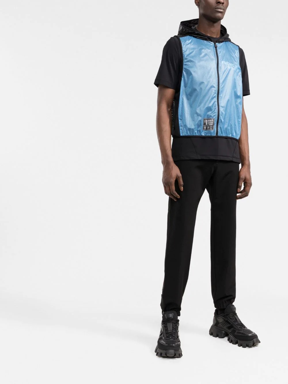 logo-print layered T-shirt - 3