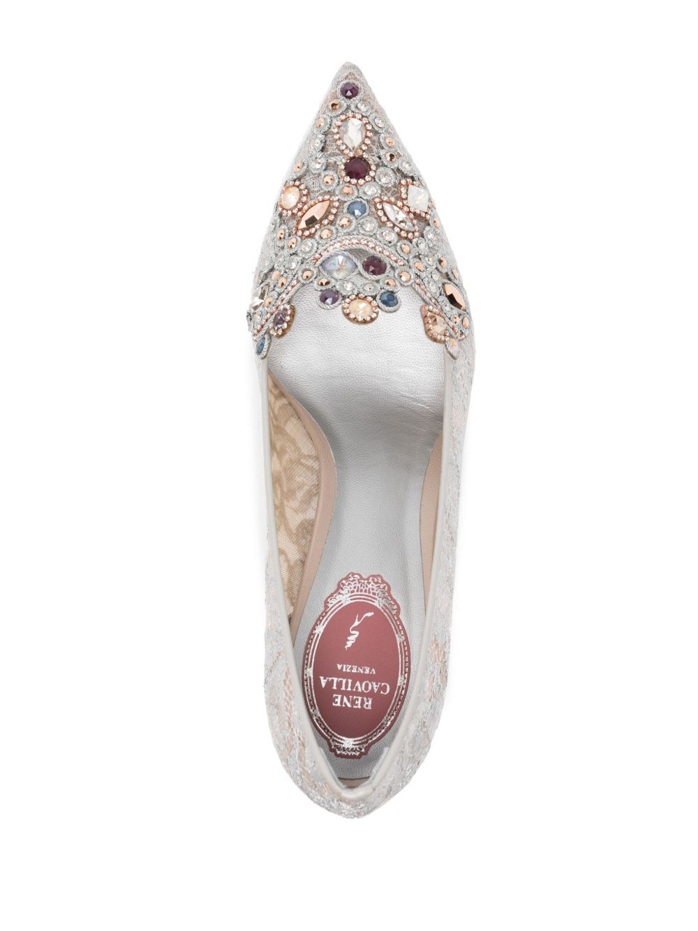 Cinderella crystal kitten-heel pumps - 4