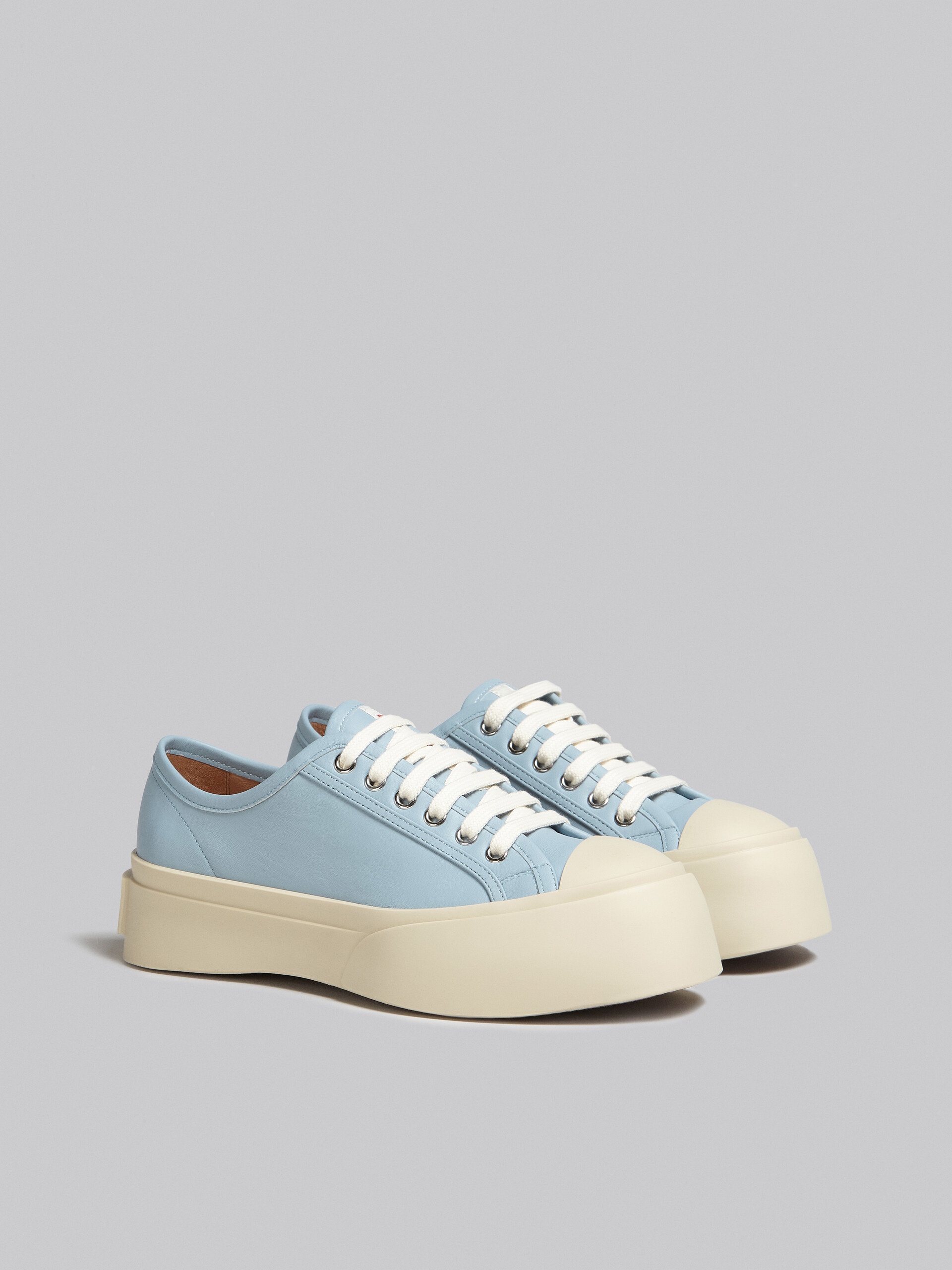 LIGHT BLUE NAPPA LEATHER PABLO LACE-UP SNEAKER - 2