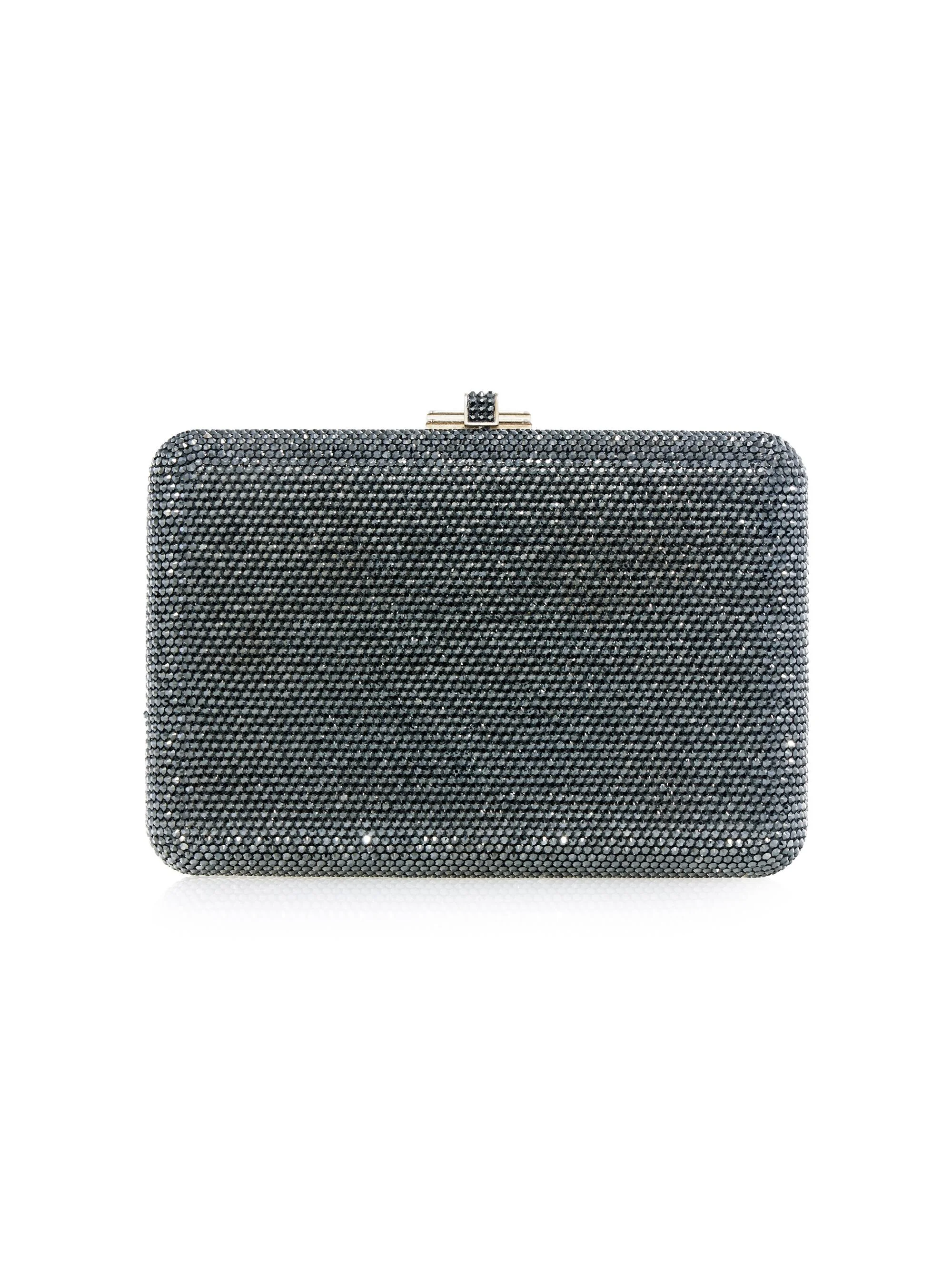 Women's Slim Slide Crystal Clutch - Silver Hematite - 1