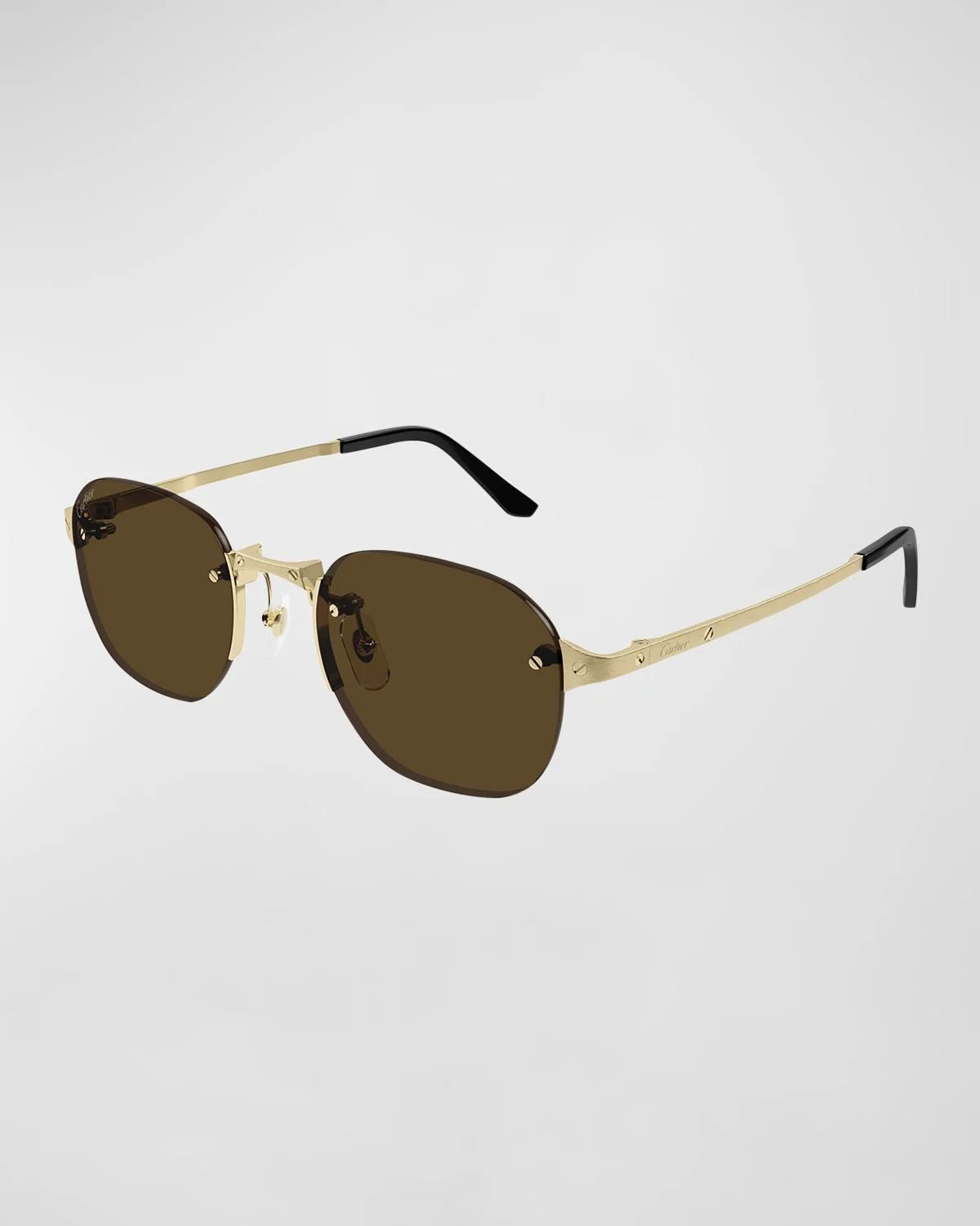 Men's CT0459SM Rimless Metal Round Sunglasses - 1