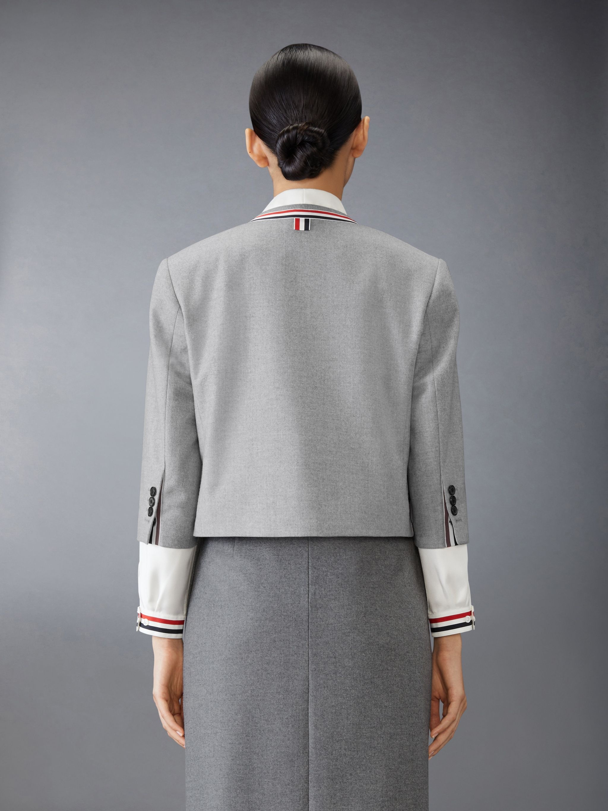 Wool Flannel Bow Cardigan Jacket - 3