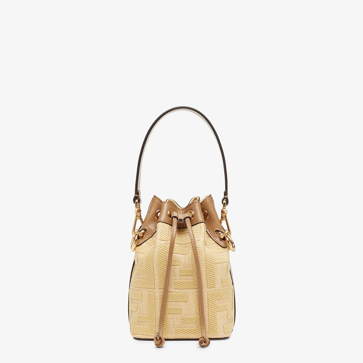 Beige raffia mini bag - 1