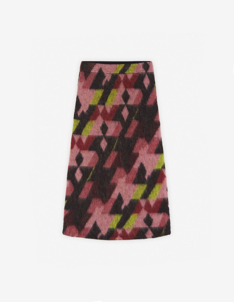 GRAPHIC MOHAIR JACQUARD LONG SKIRT - 1