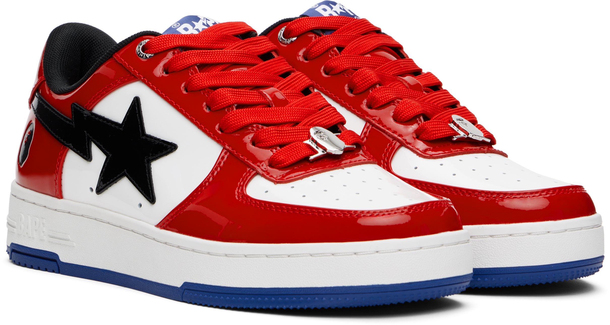 Red & White BAPE STA # 1 Sneakers - 4