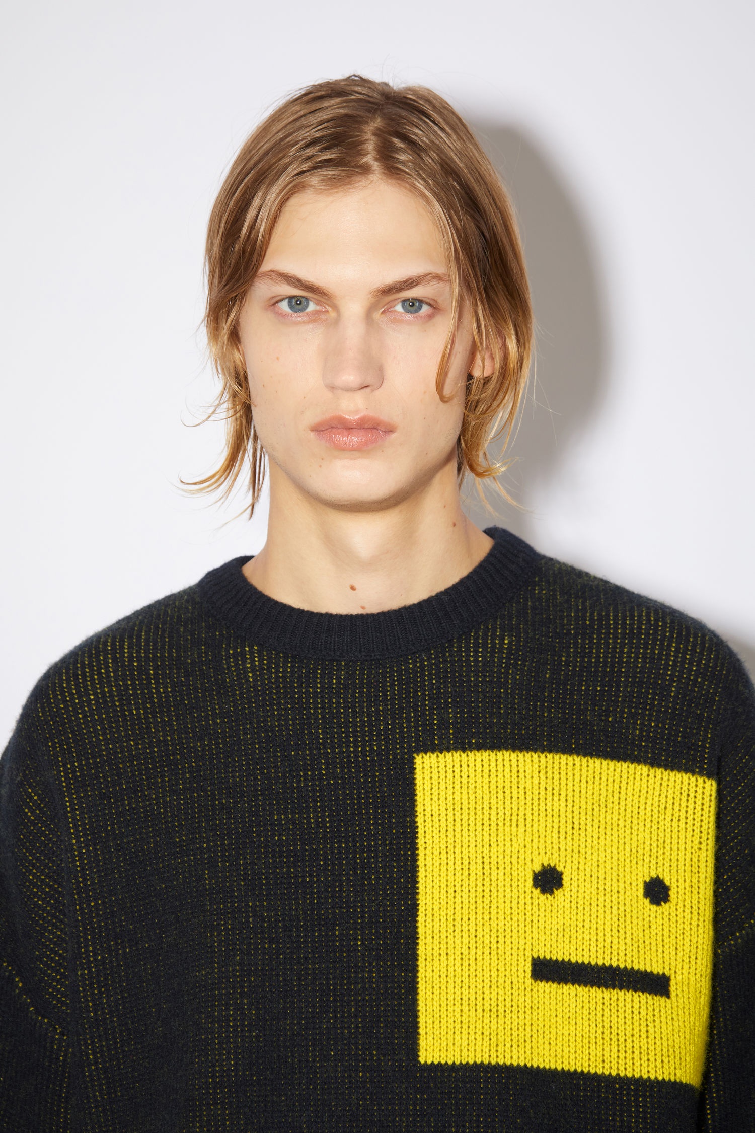 Wool face sweater - Black/yellow - 5