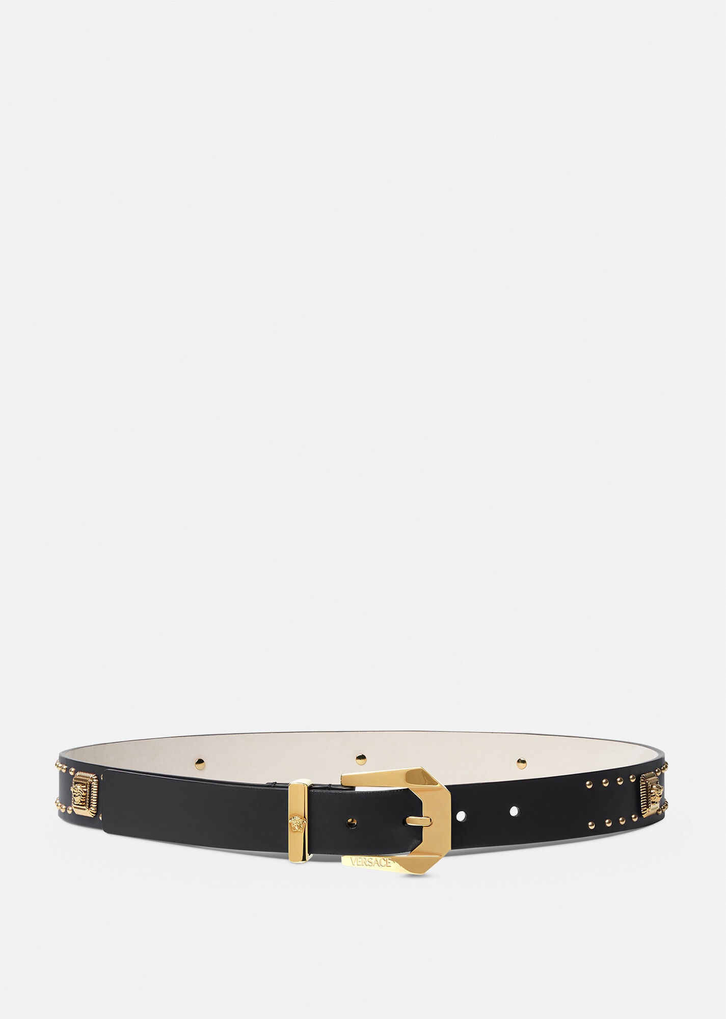 Medusa Heritage Studded Leather Belt 3 cm - 1