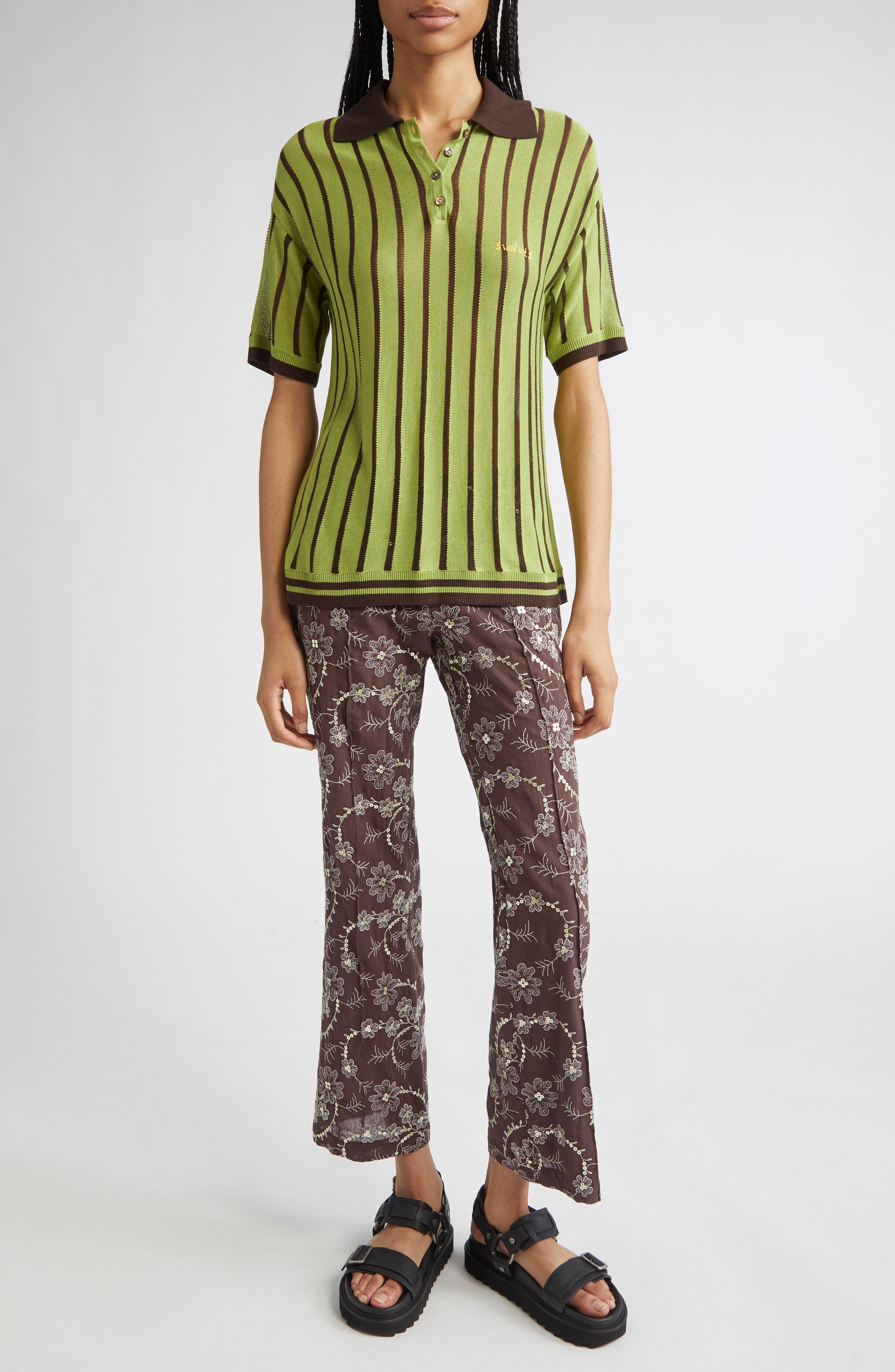 Siedrés Rounes Stripe Polo in Green at Nordstrom - 2