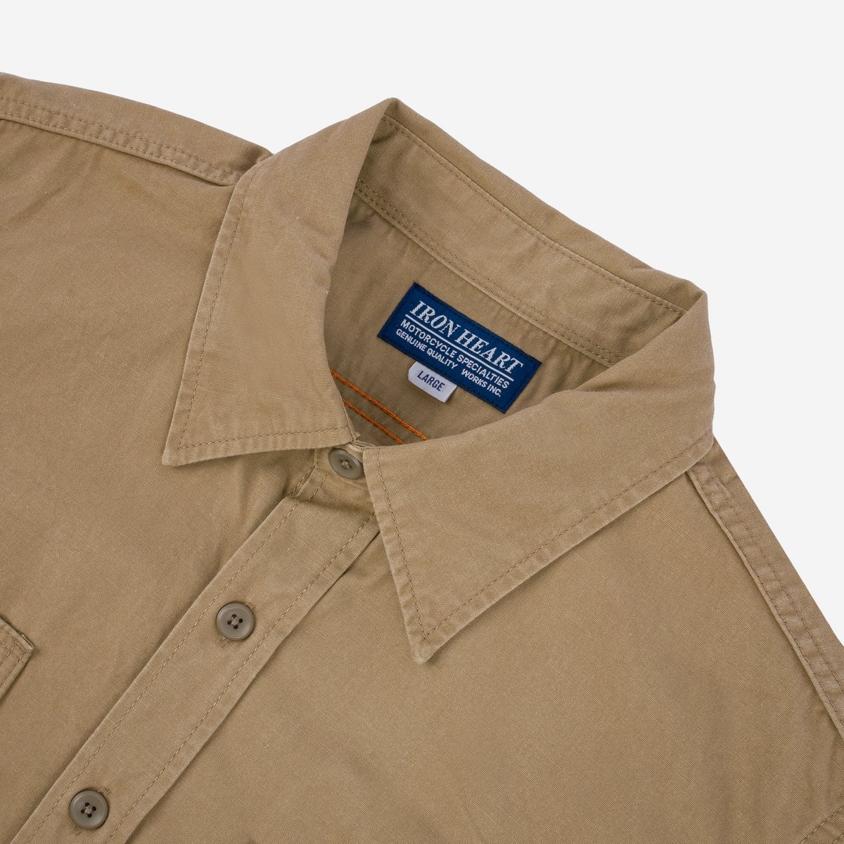 IHSH-395-KHA 7oz Fatigue Cloth Work Shirt - Khaki - 6