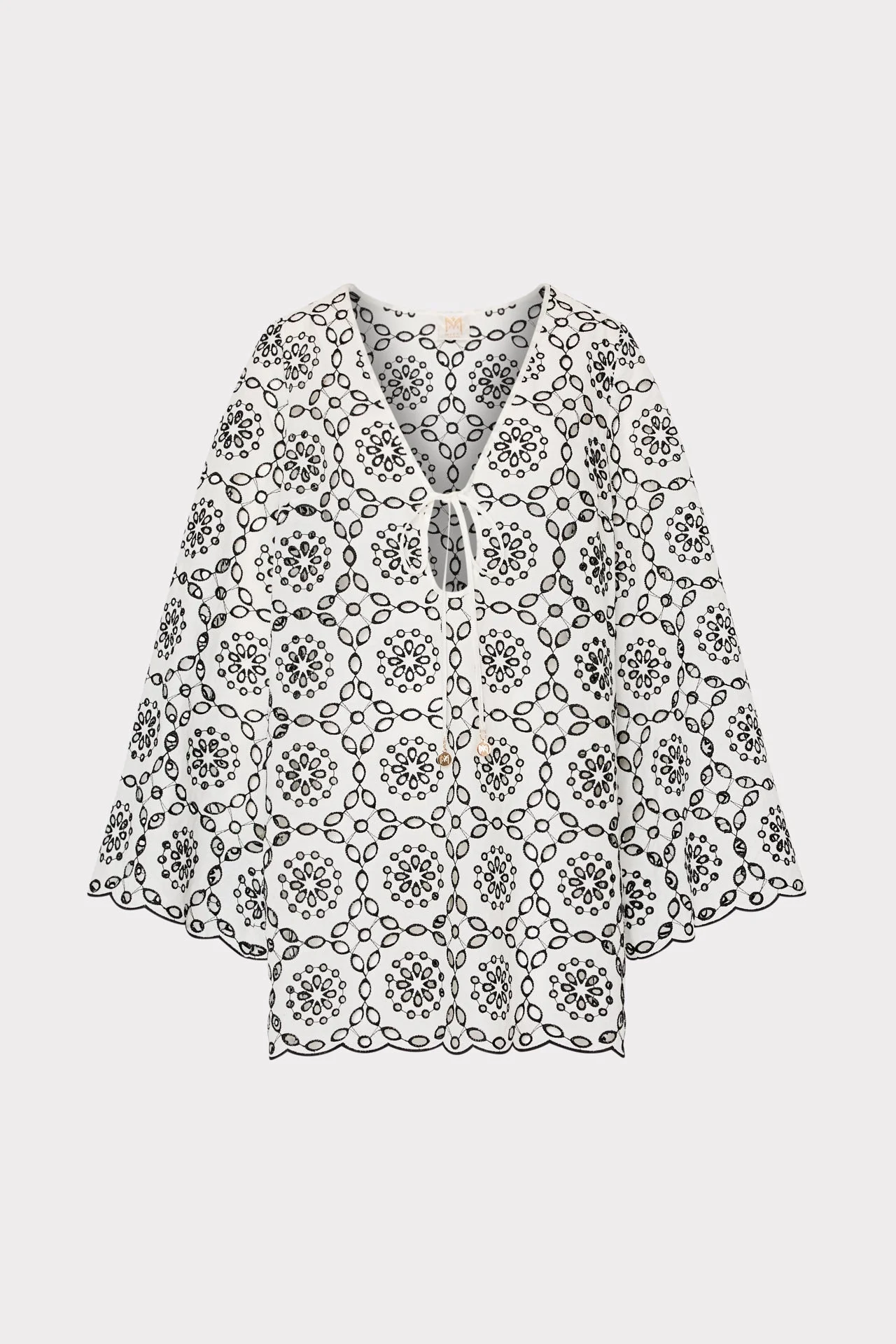 Viara Two Tone Circle Eyelet Dress - 1