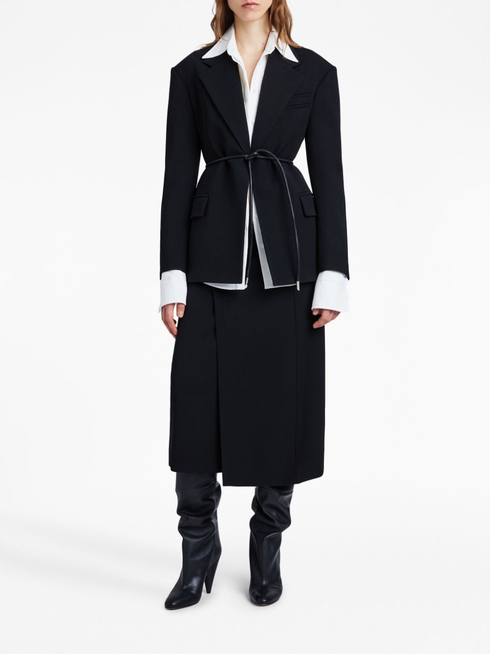 asymmetric twill wrap skirt - 2