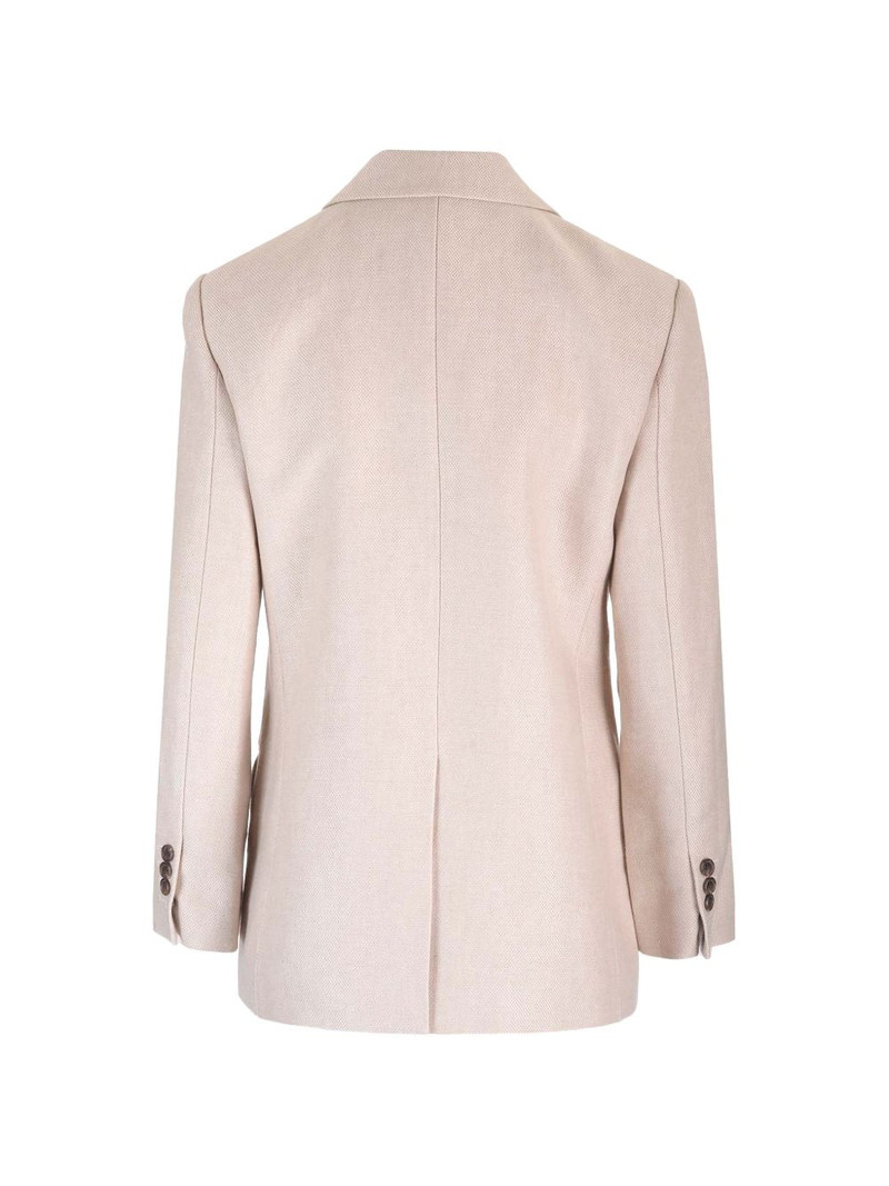 Theory double-breasted linen-twill blazer outlook