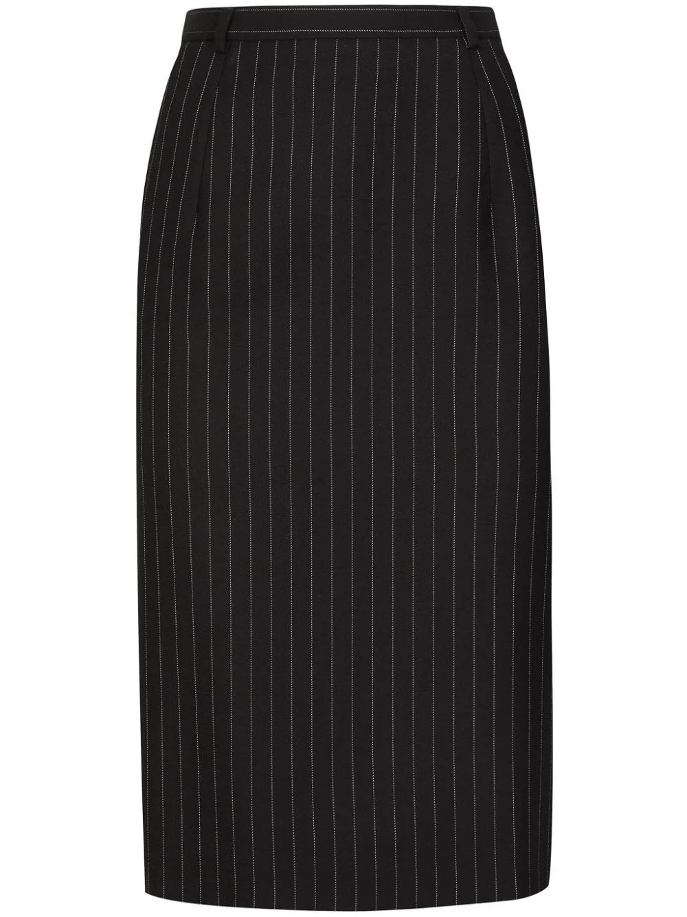 pinstripe-pattern wool skirt - 1