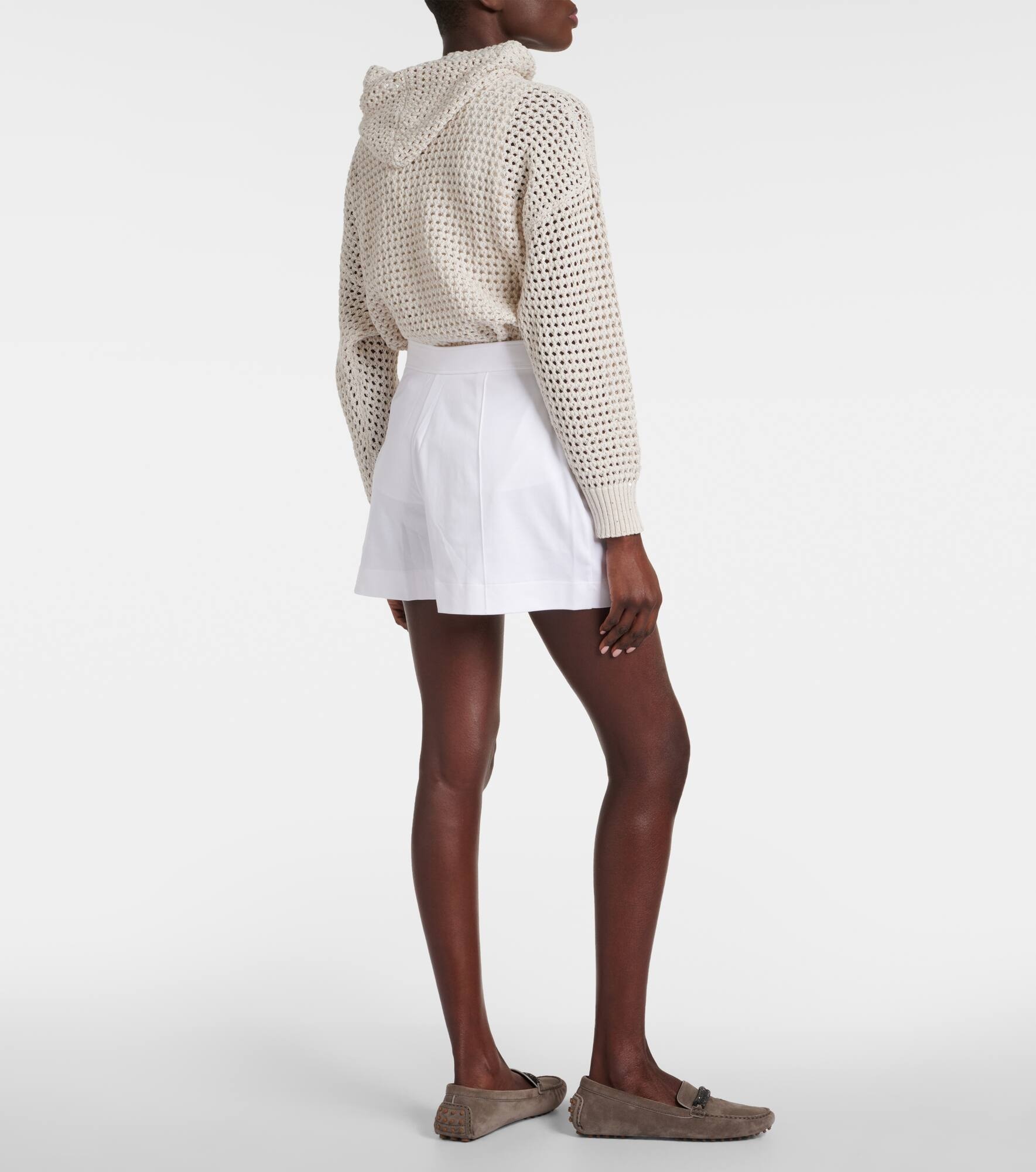 Pleated cotton shorts - 3