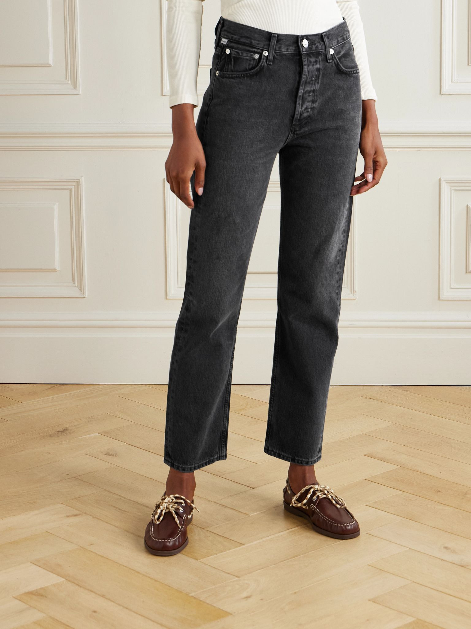 Blaine high-rise straight-leg jeans Black - 3