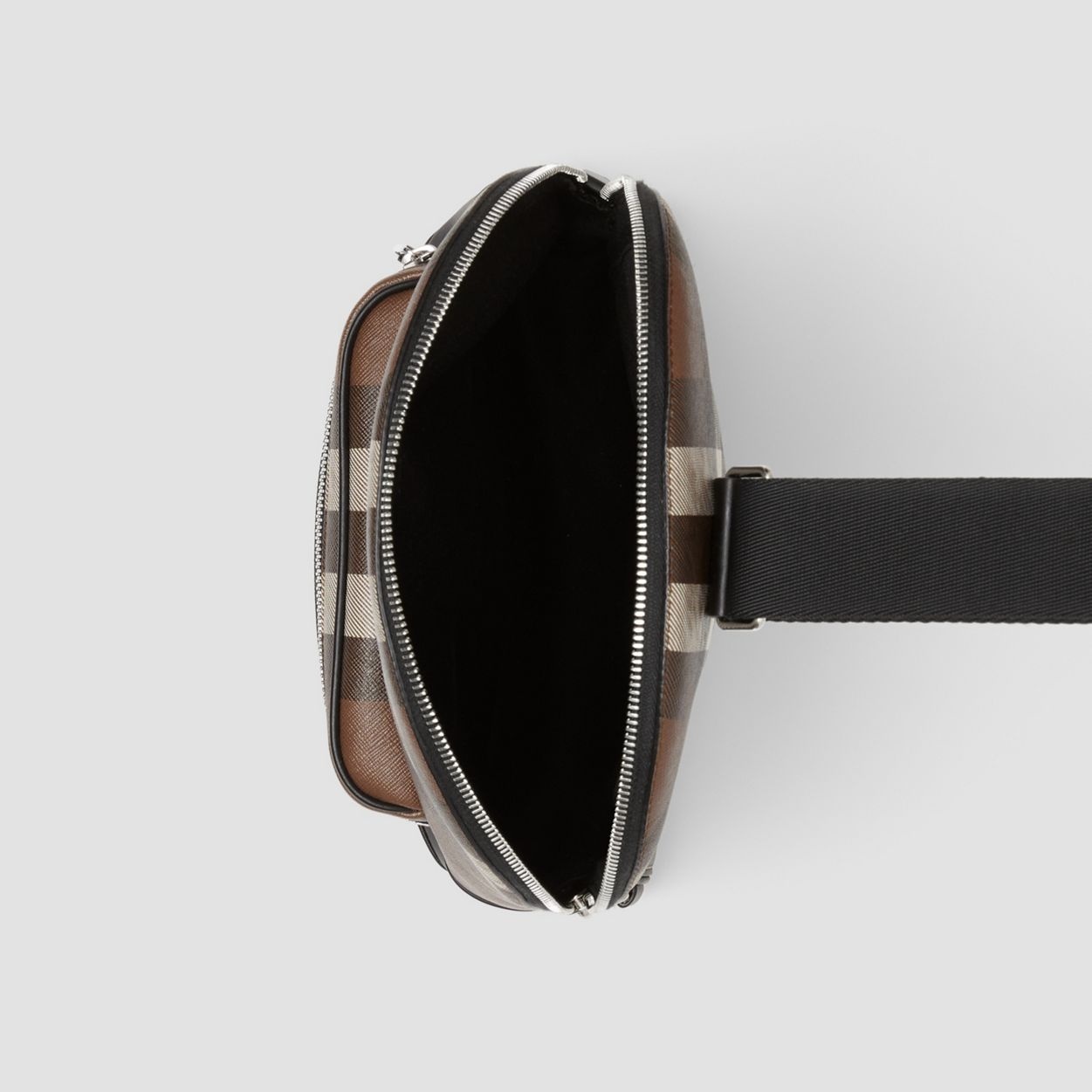 Check and Leather Crossbody Backpack - 5