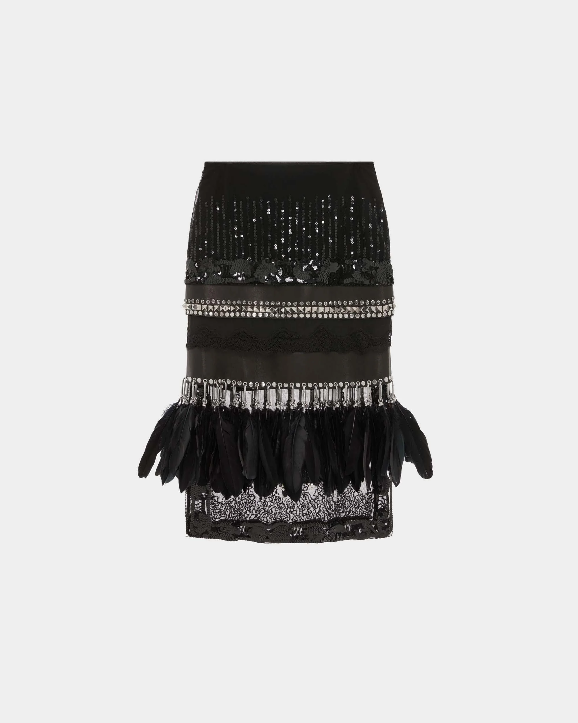 HILDA MIDI SKIRT IN EMBROIDERED TULLE - 1