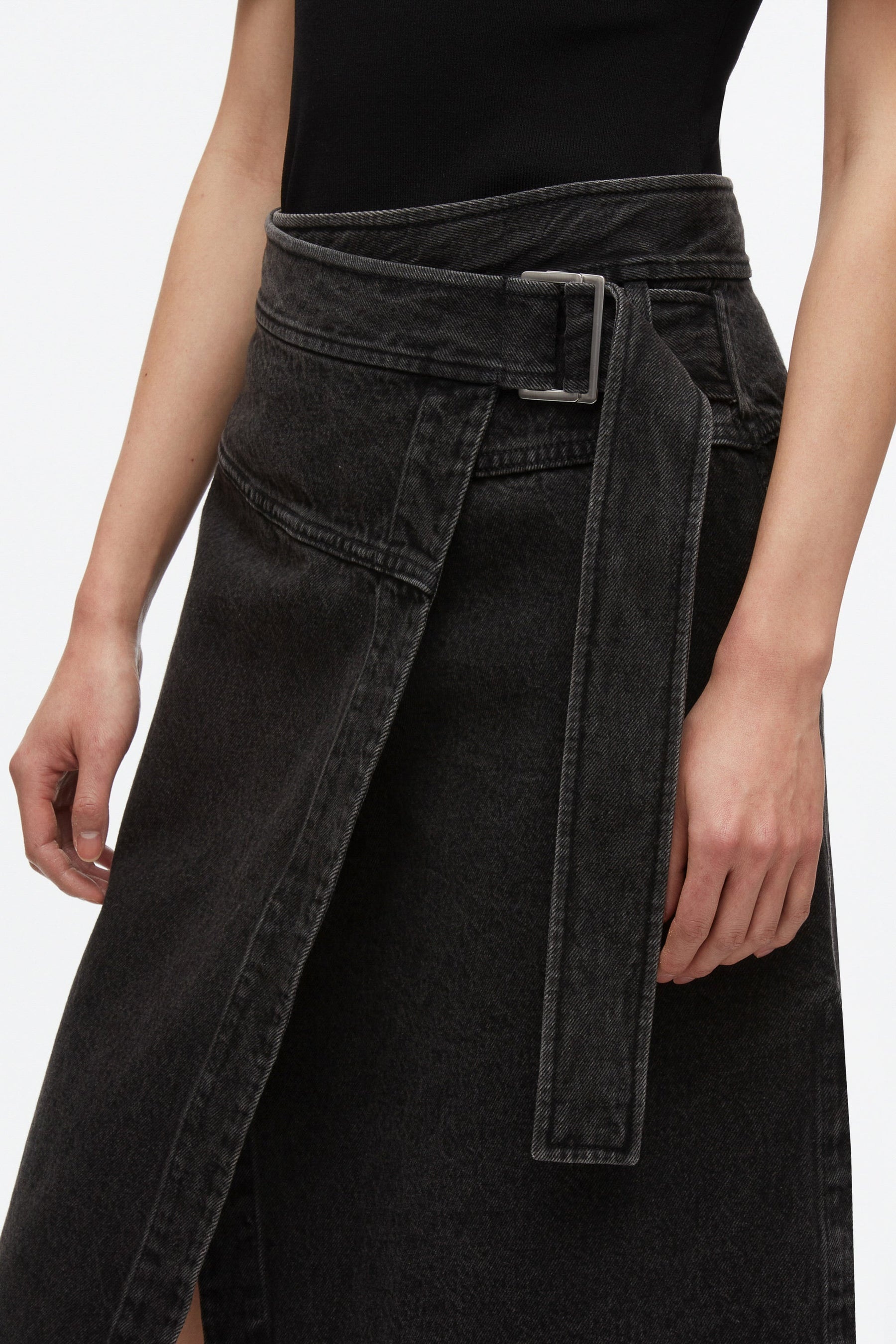 Denim Wrap Skirt - 5