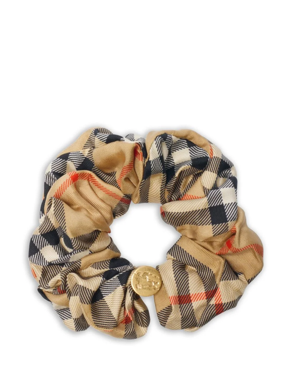 Check silk scrunchie - 1
