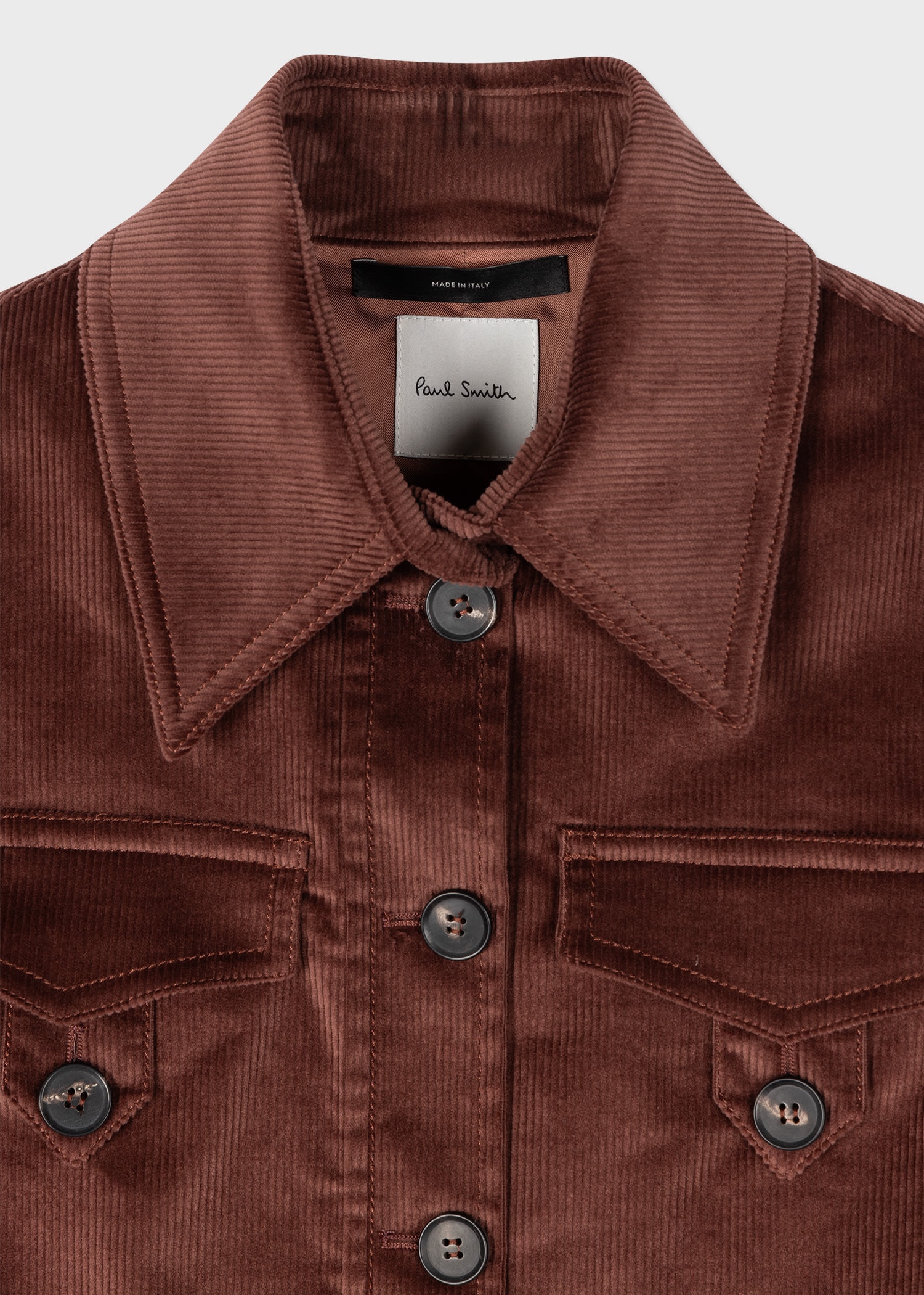 Brown Cropped Corduroy Jacket - 2