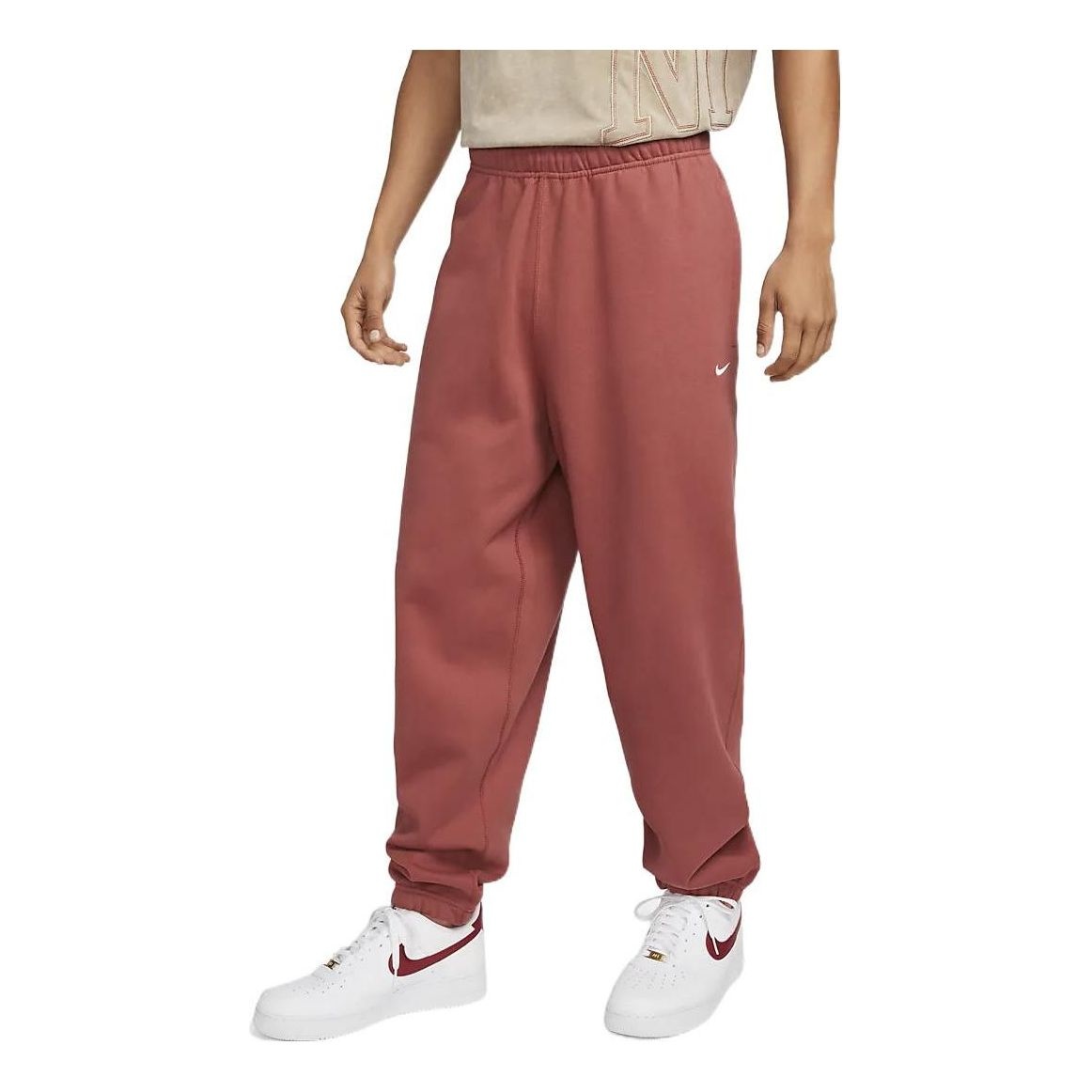 Nike Solo Swoosh Men's Fleece Pants 'Canyon Rust White' CW5460-691 - 1