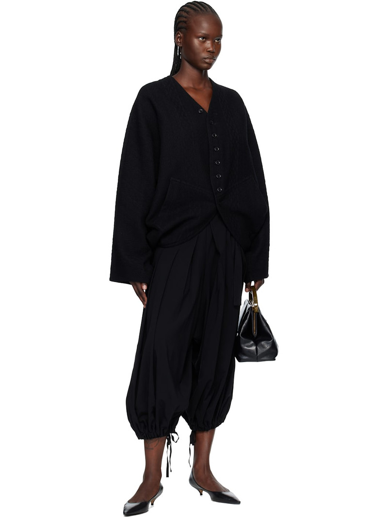 Y's Black Cable JQ Knit Dolman Sleeve Jacket outlook