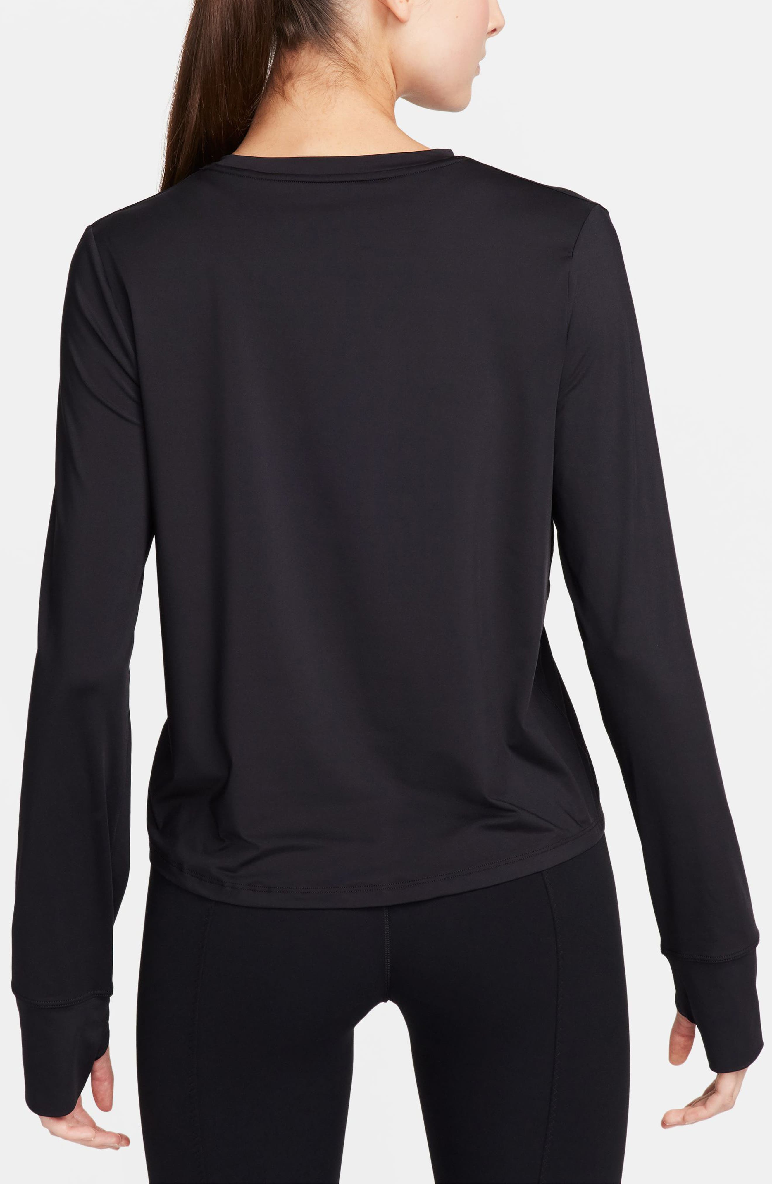 Nike One Classic Dri-FIT Long Sleeve Training Top in Black/Black at Nordstrom - 2