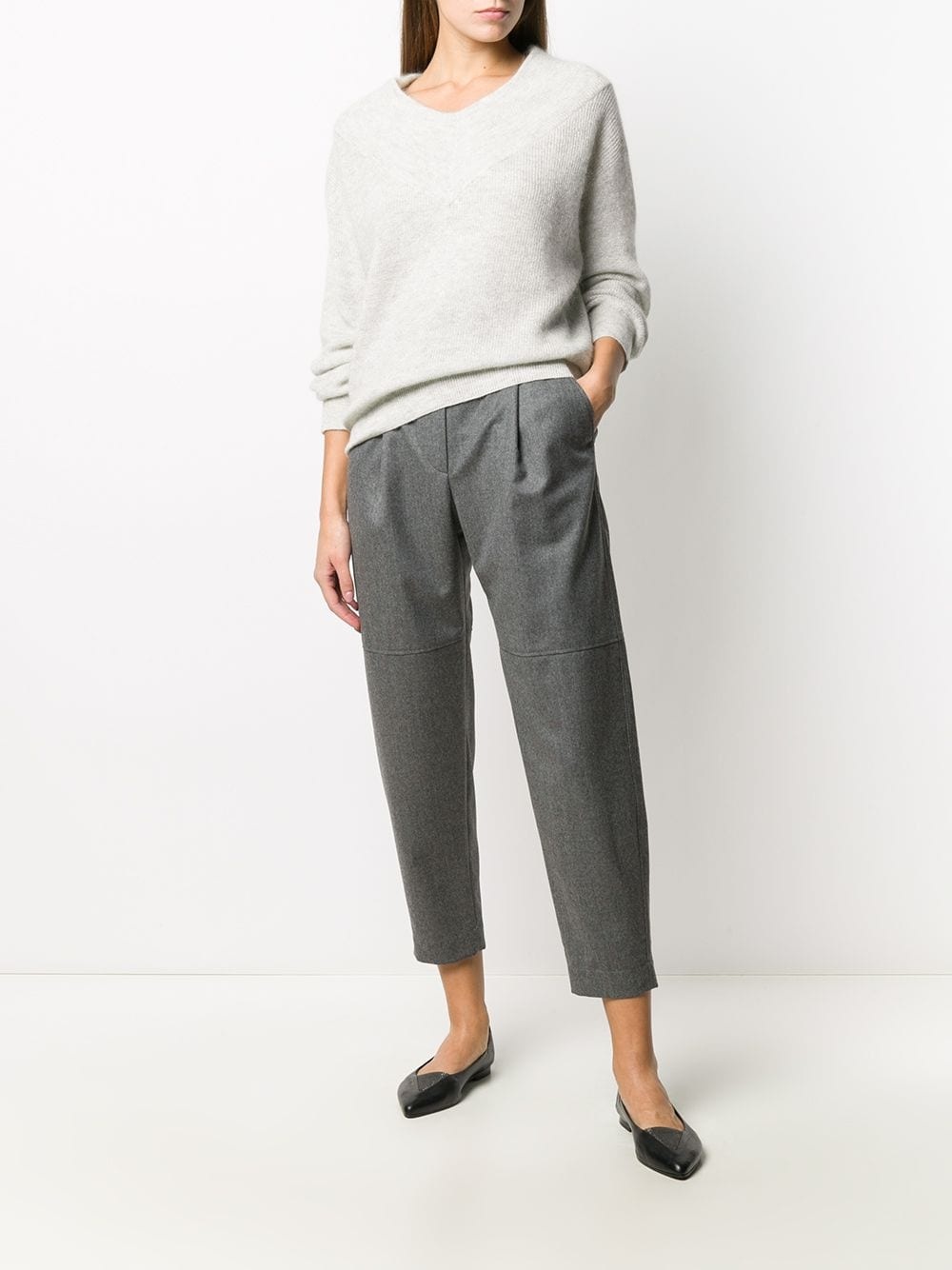 cropped high-waist trousers - 2