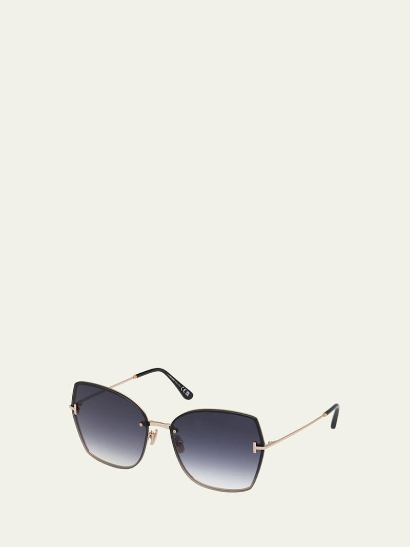 TOM FORD Nickie Metal Butterfly Sunglasses outlook