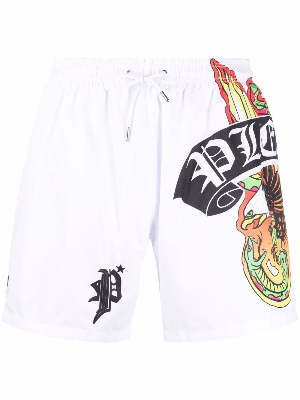 logo-print swim shorts - 1