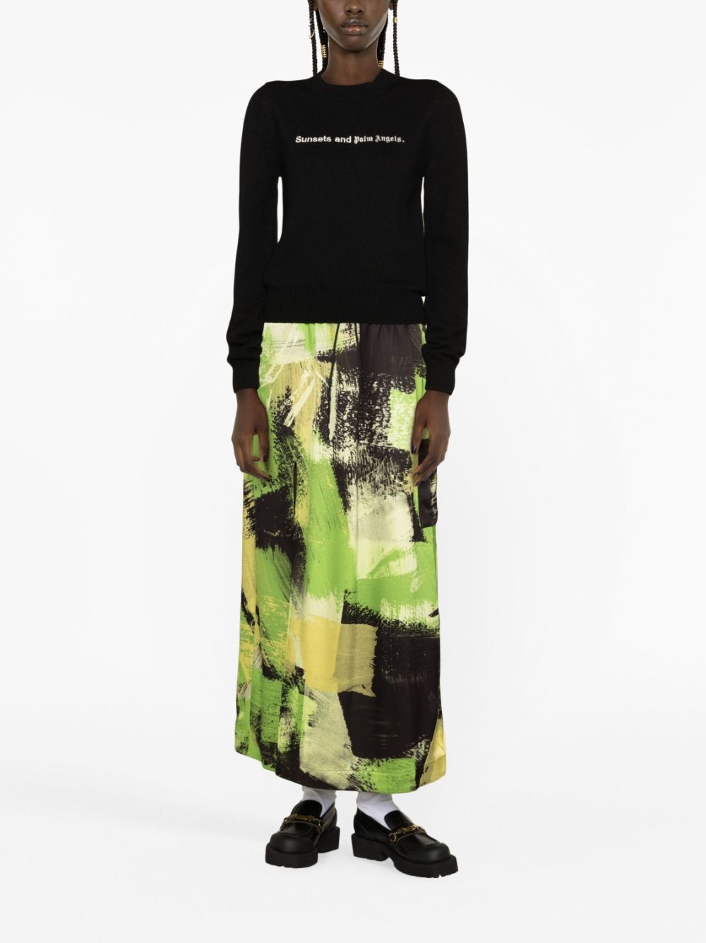 Sunsets-embroidered merino-blend jumper - 2