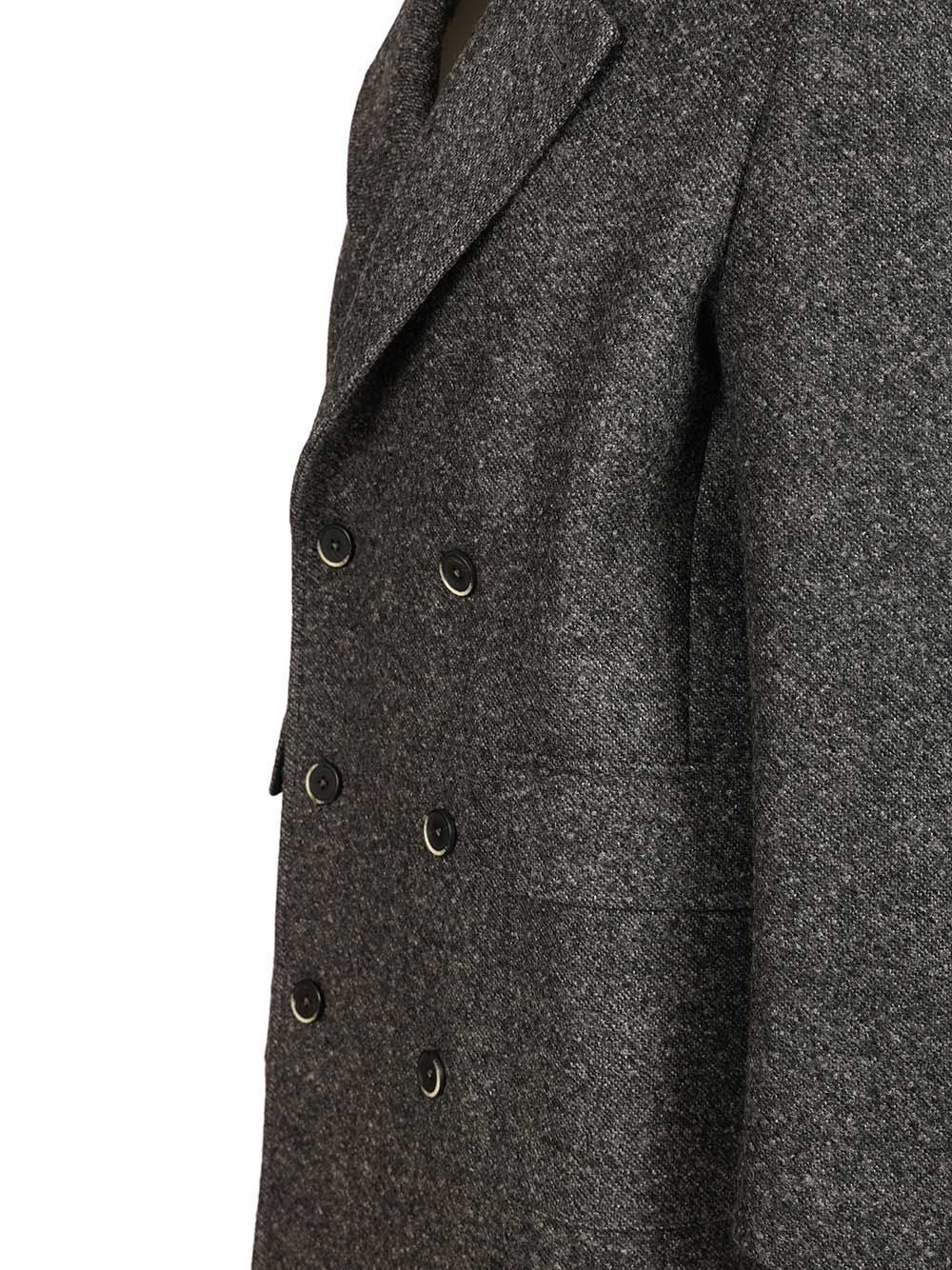 Cappotto Doppio Petto Gazabin Granelo 97 Lana 6 Poliamidica Coats Grey - 3