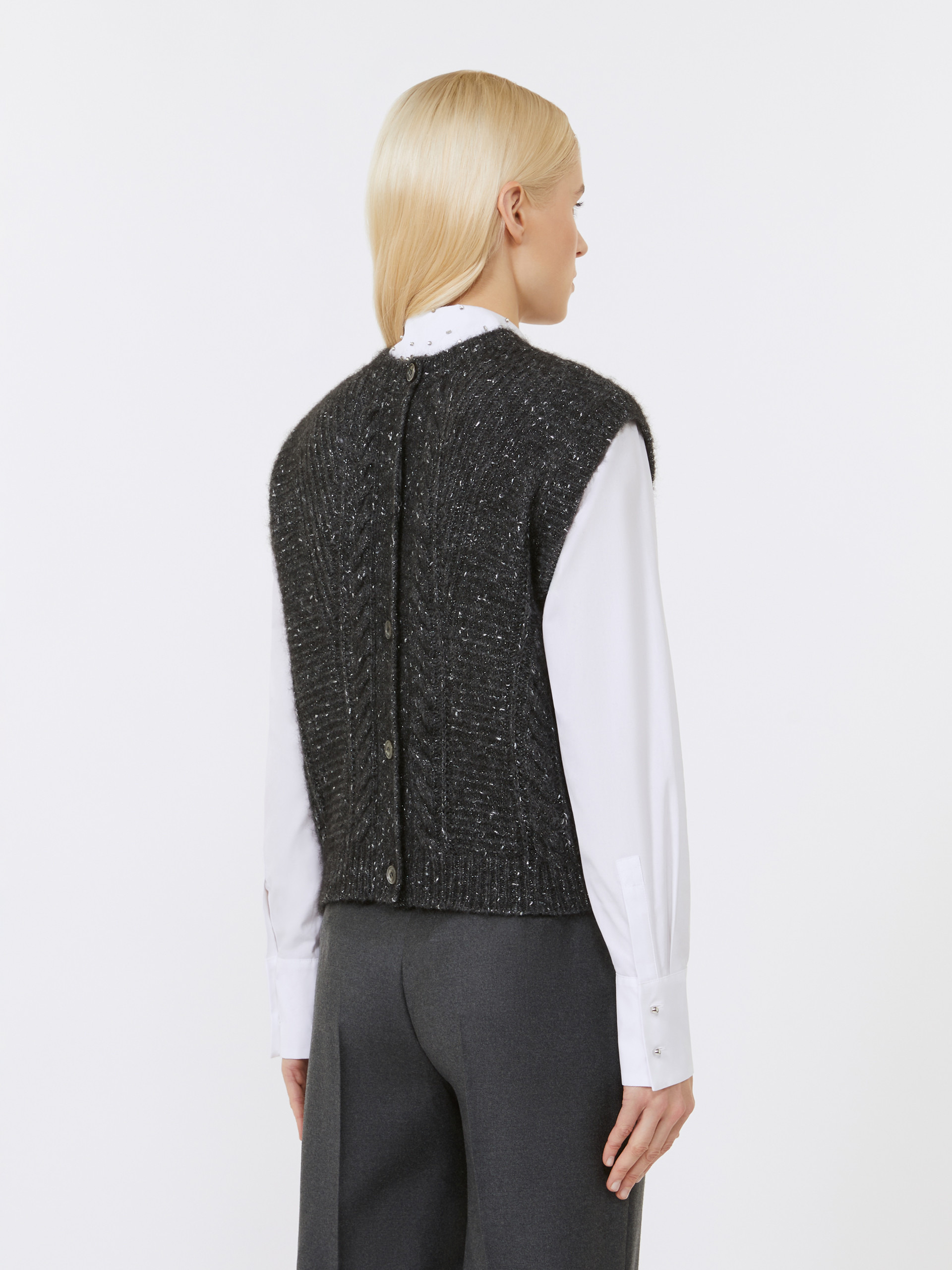 TAFFY Alpaca and lurex gilet - 4