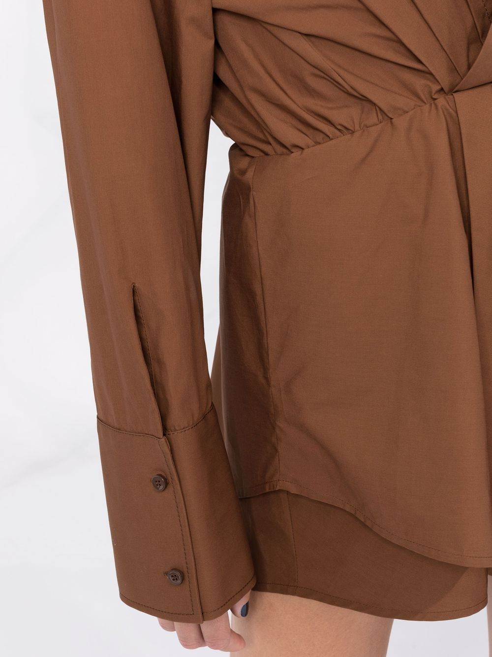 asymmetric gathered shirtdress - 3