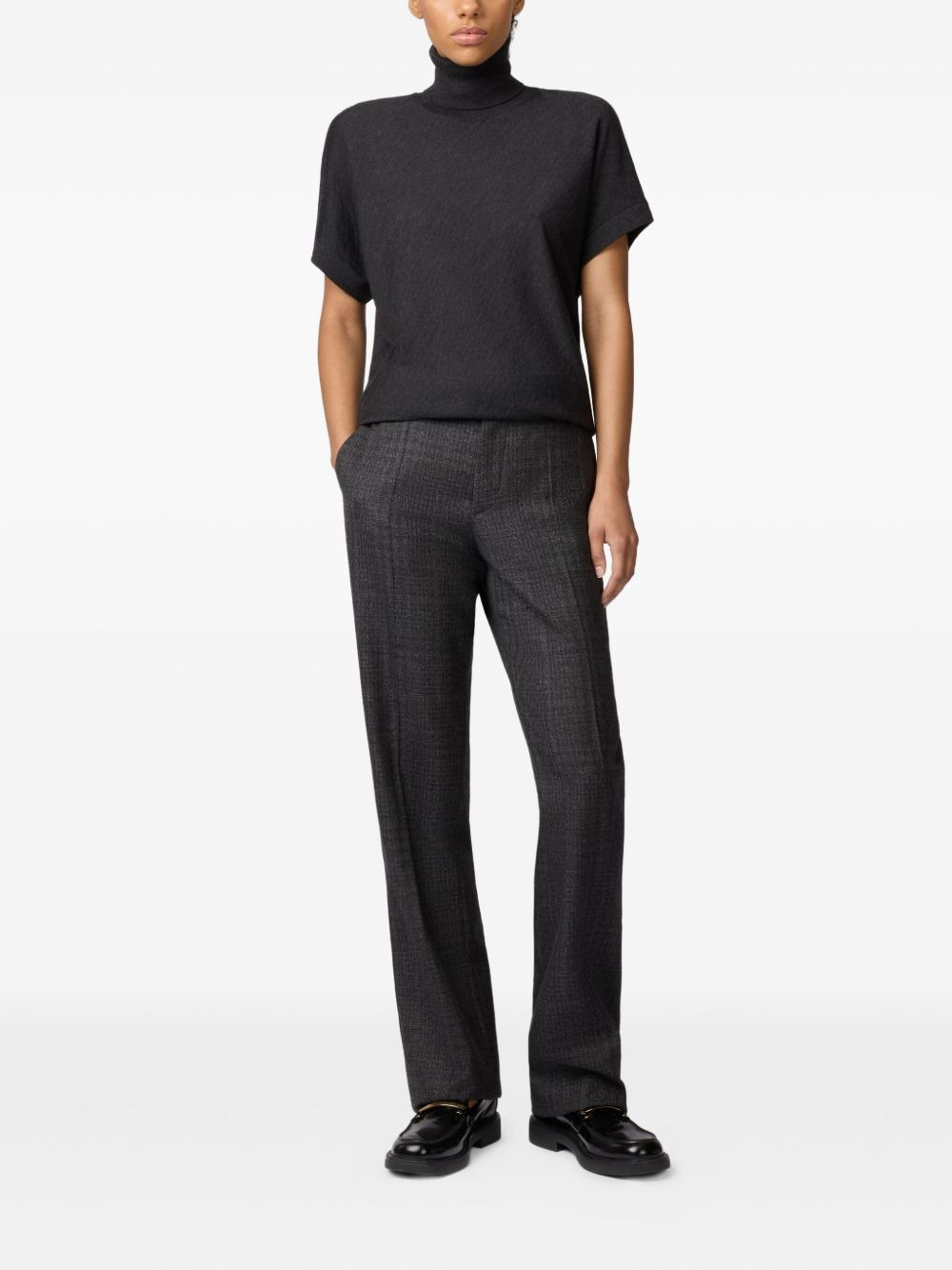 short-sleeve turtleneck sweater - 2