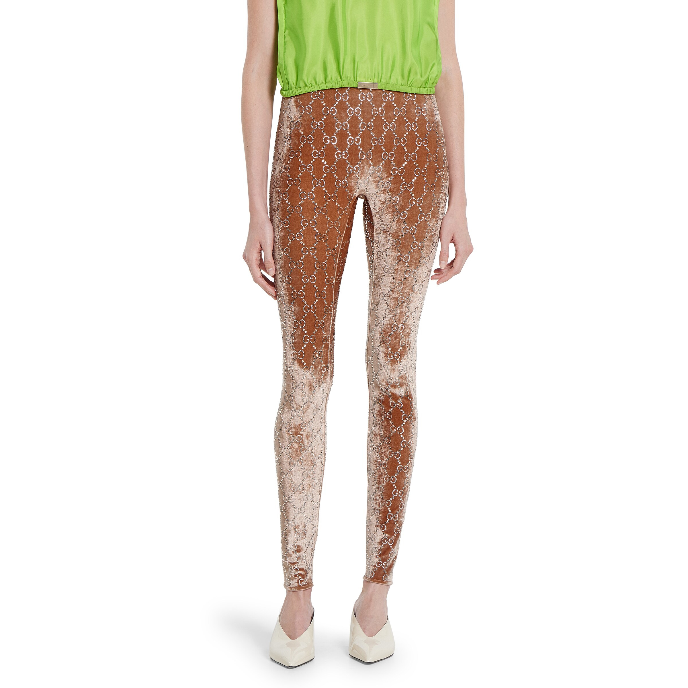 GG crystal embroidered leggings - 3