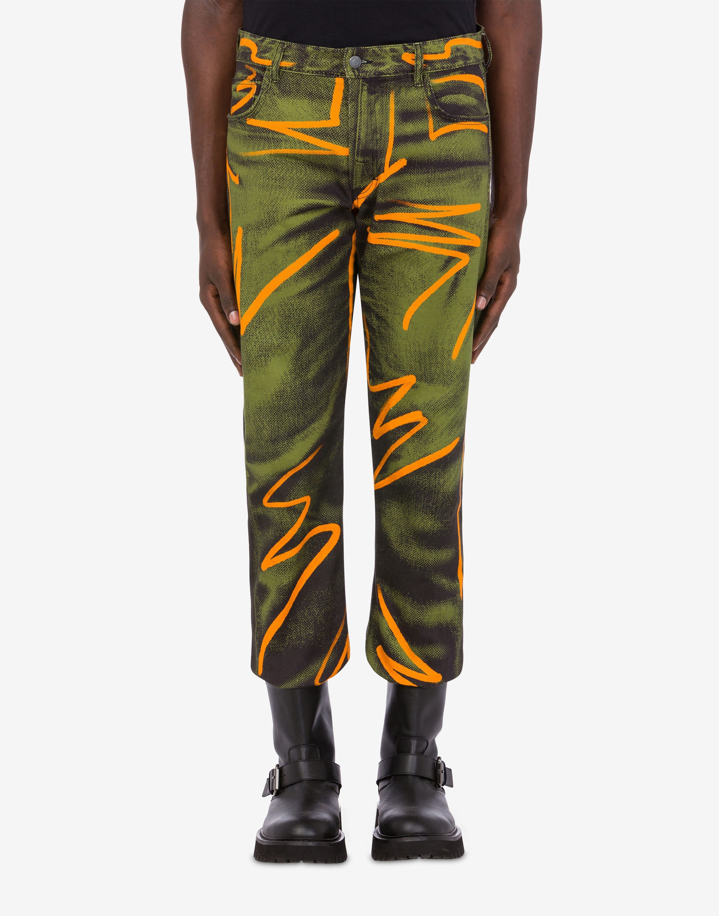 SHADOWS & SQUIGGLES COTTON BULL DENIM TROUSERS - 2