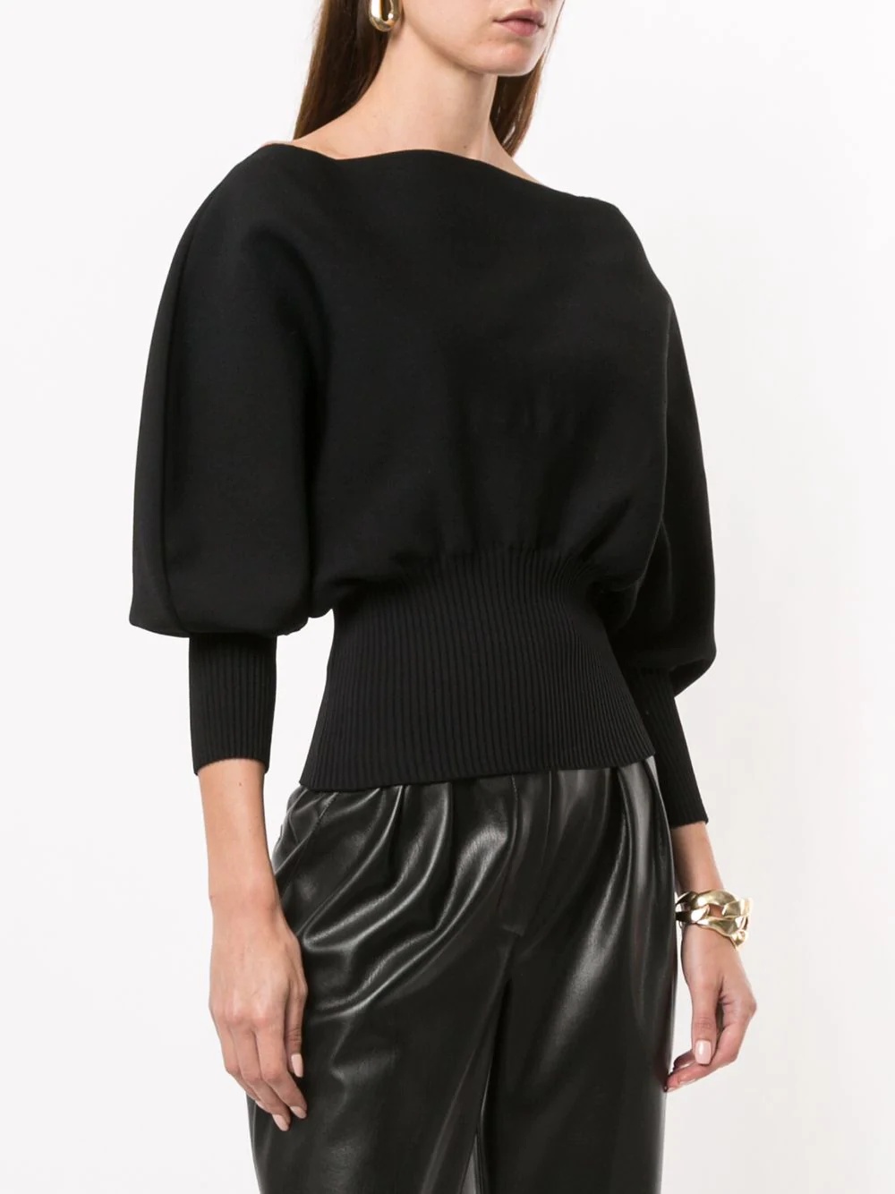 ruched waist balloon sleeve blouse - 3