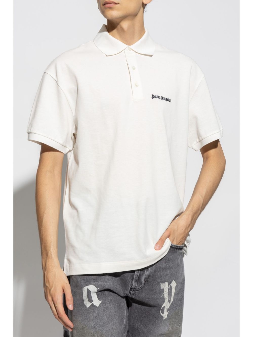 logo-embroidered polo shirt - 3