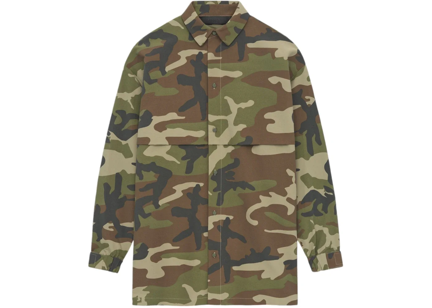Fear of God Essentials Military Nylon Overshirt Woodland Camo - 1