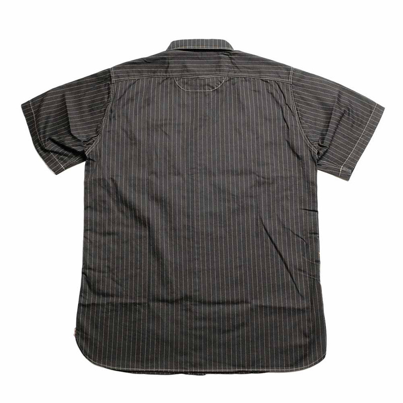 SUGAR CANE FICTION ROMANCE - 8.5oz. BLACK WABASH STRIPE - S/S WORK SHIRT - SC39702 outlook