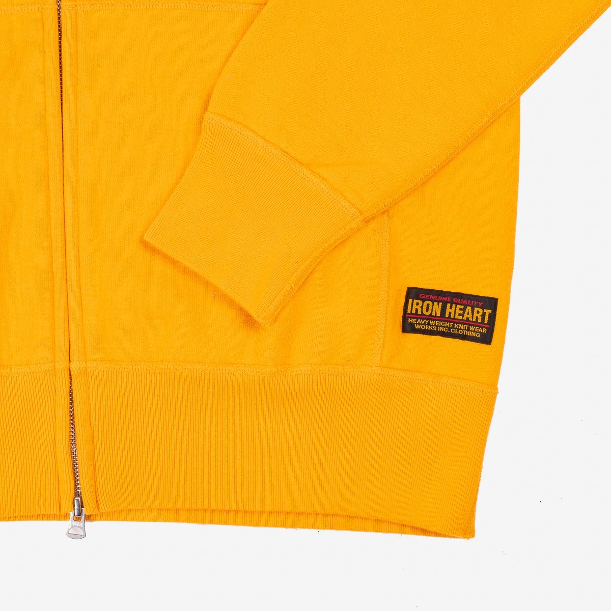 IHSW-63-MUS Printed 14oz Ultra Heavyweight Loopwheel Cotton Zippered Hoodie - Mustard - 9