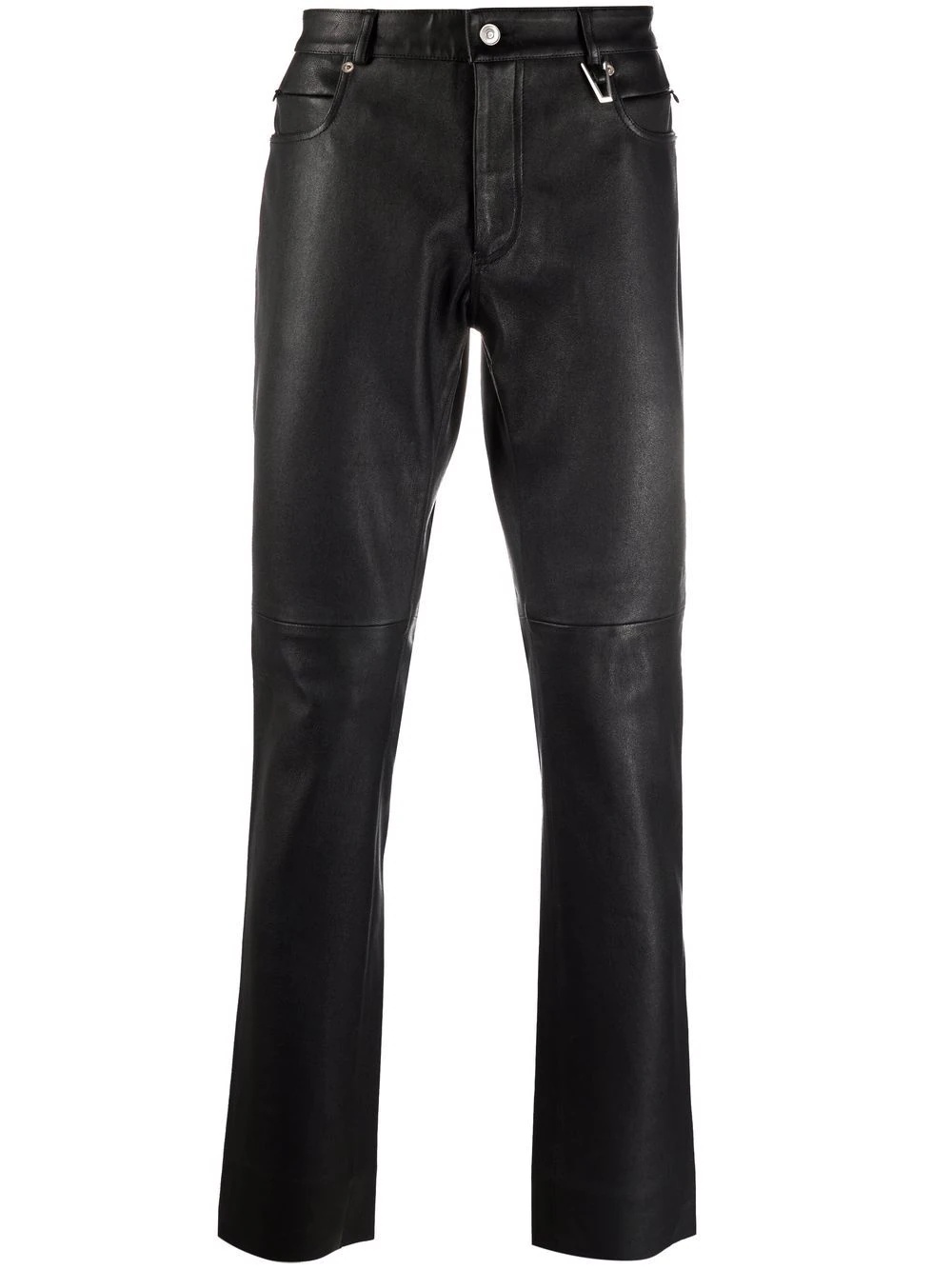 slim-cut leather trousers - 1