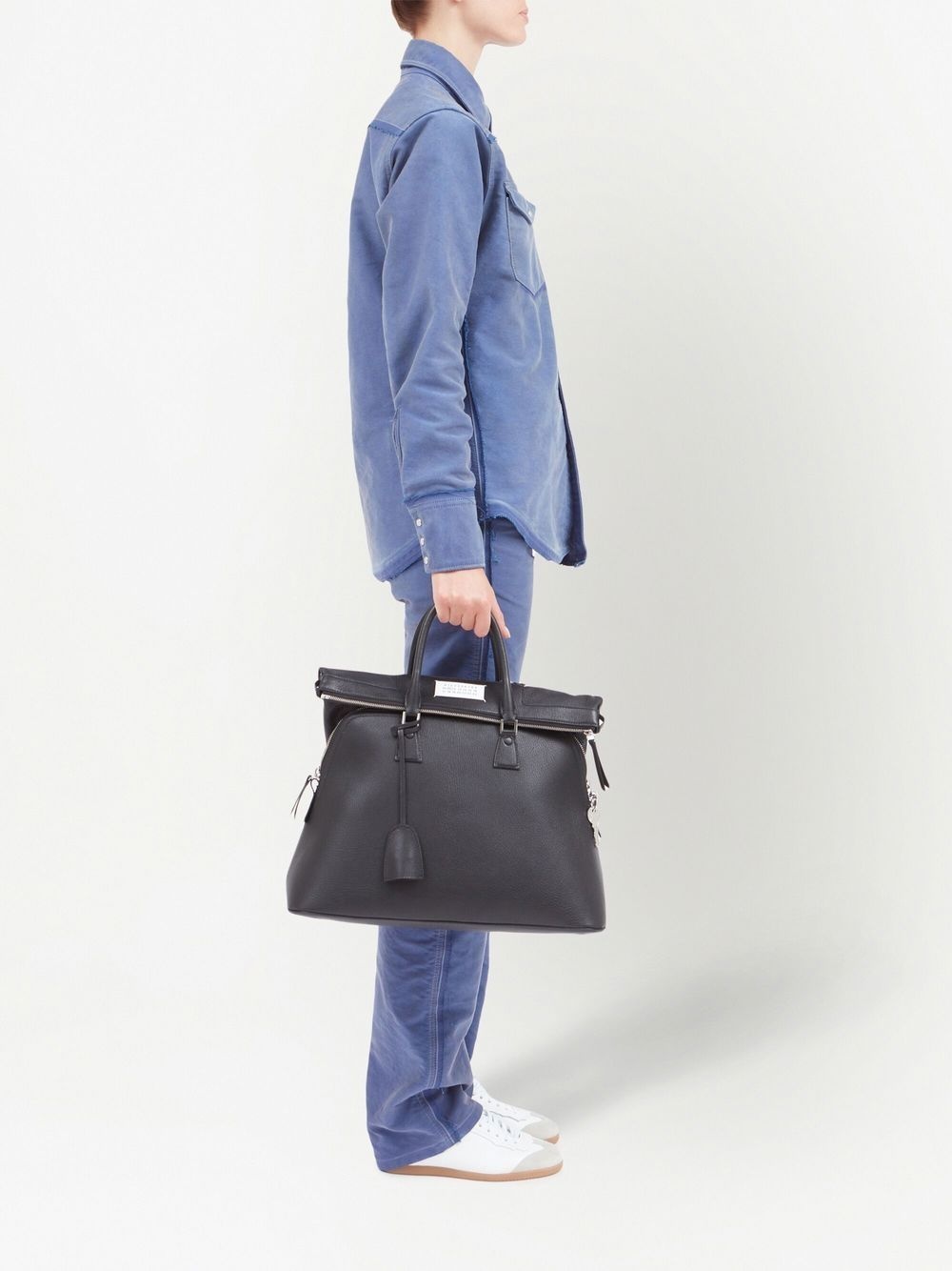 logo-patch leather shoulder bag - 6