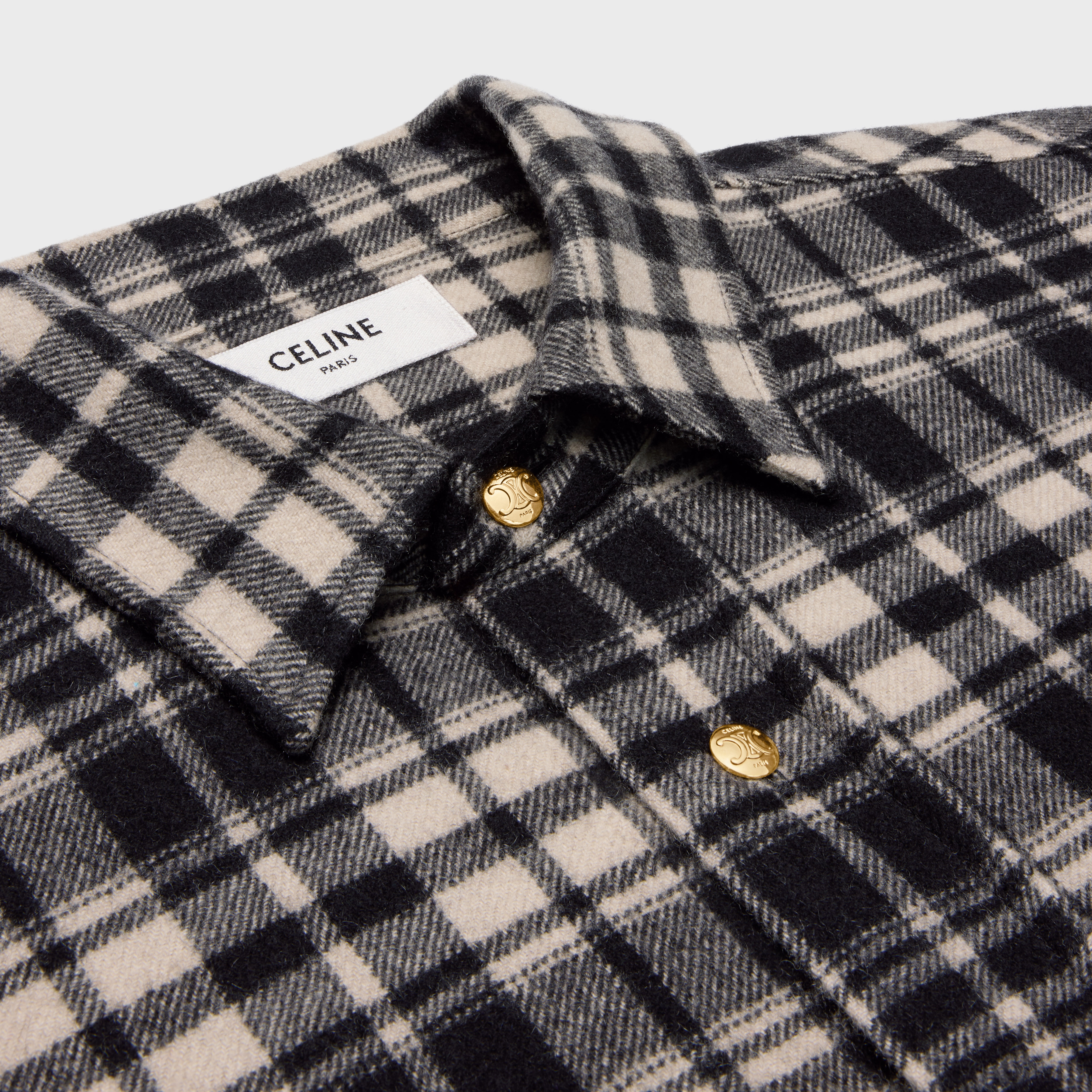 overshirt in checked cashmere - 3