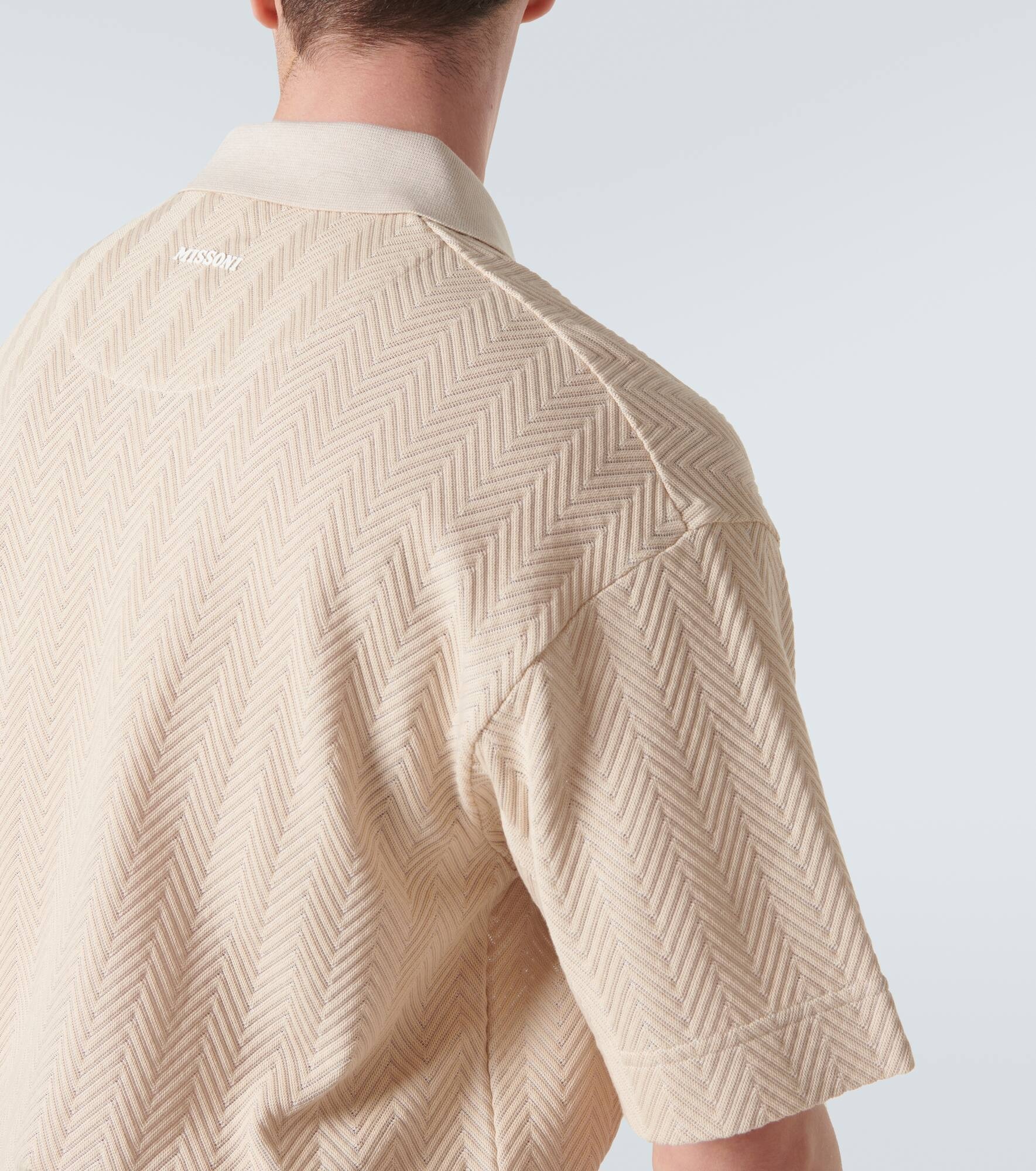 Chevron cotton-blend polo shirt - 6